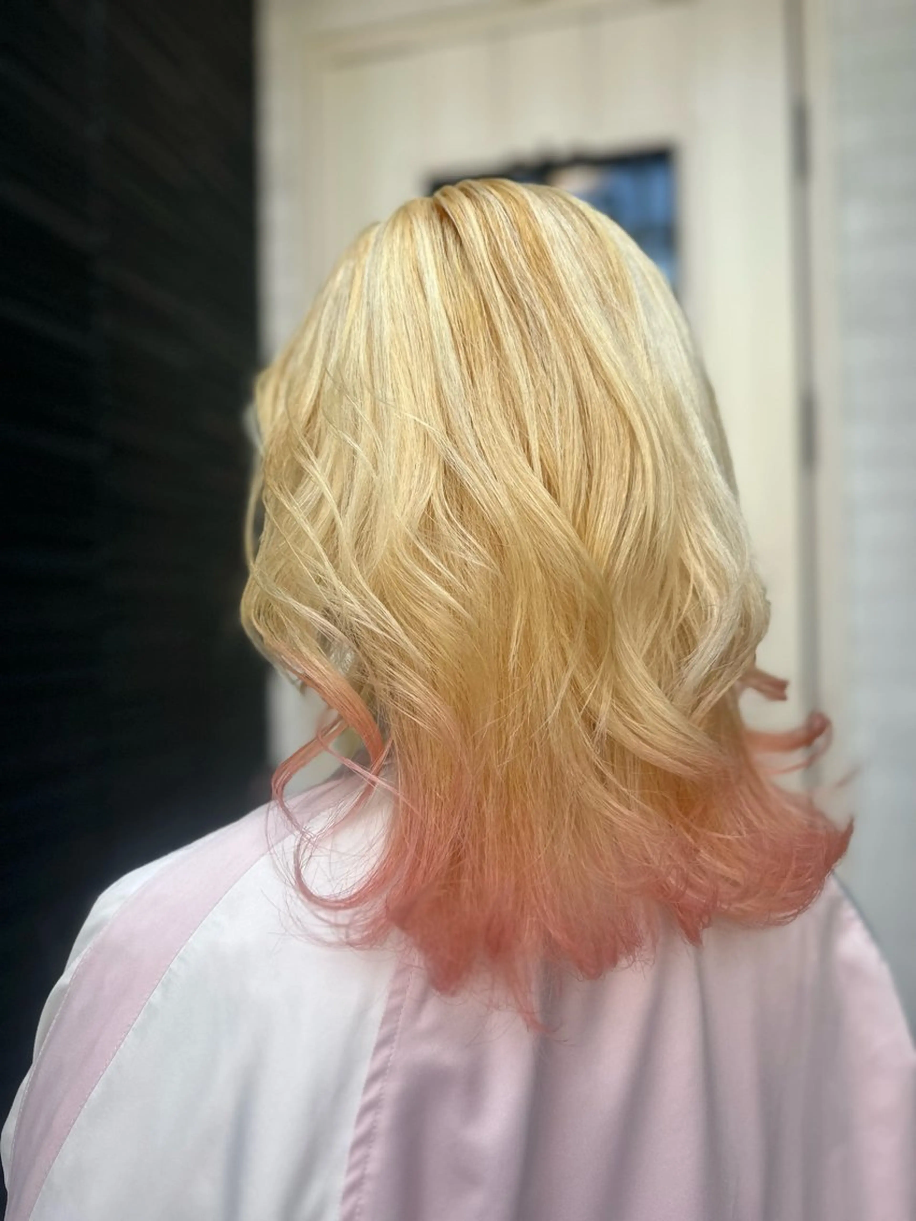 セミロング カラー ピンクカラー トリートメント ヘアカラー K Harukaのヘアスタイル