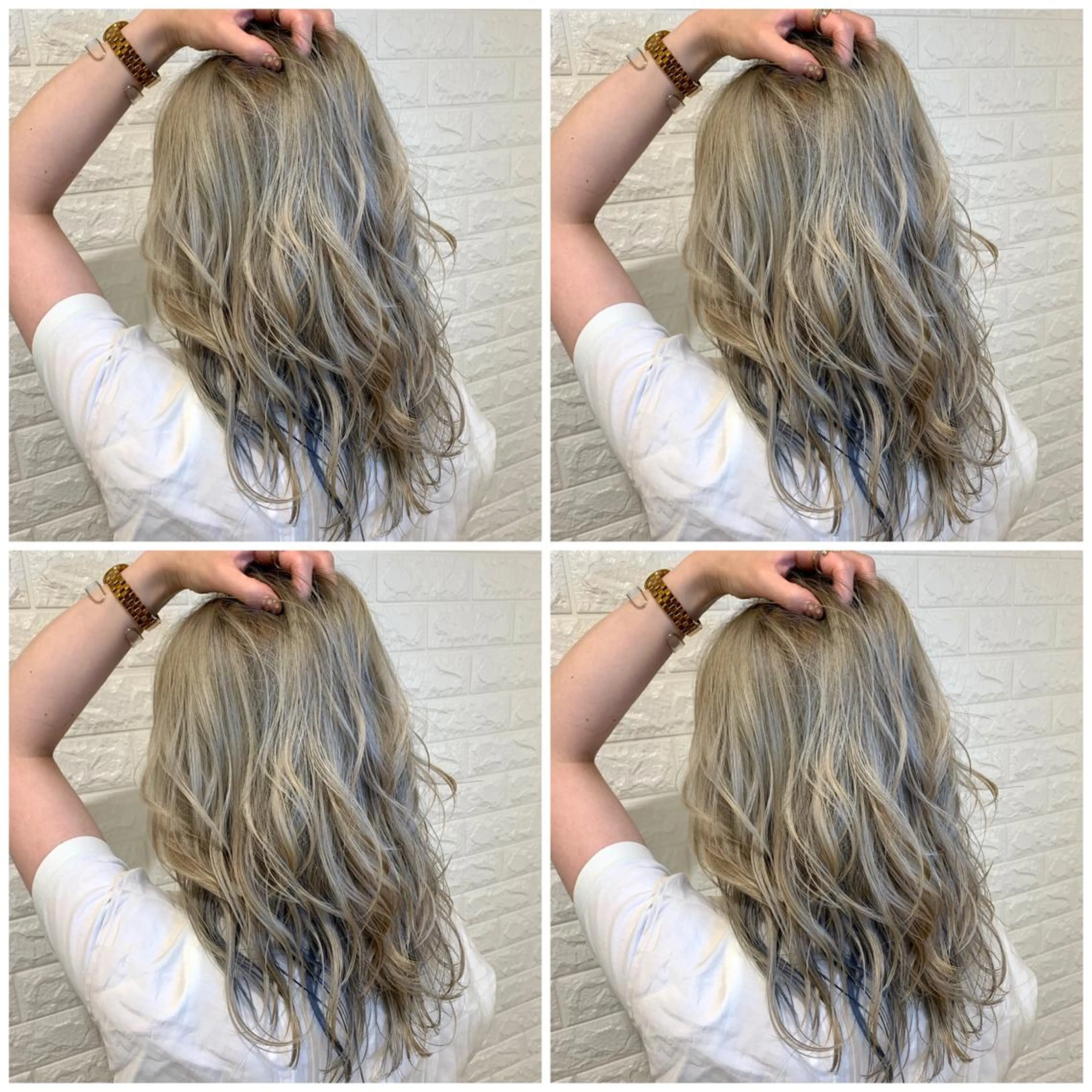 セミロング カラー ブリーチ グレージュ カット ヘアカラー トリートメント ハイトーン/ブリーチ 山崎　悠次のヘアスタイル