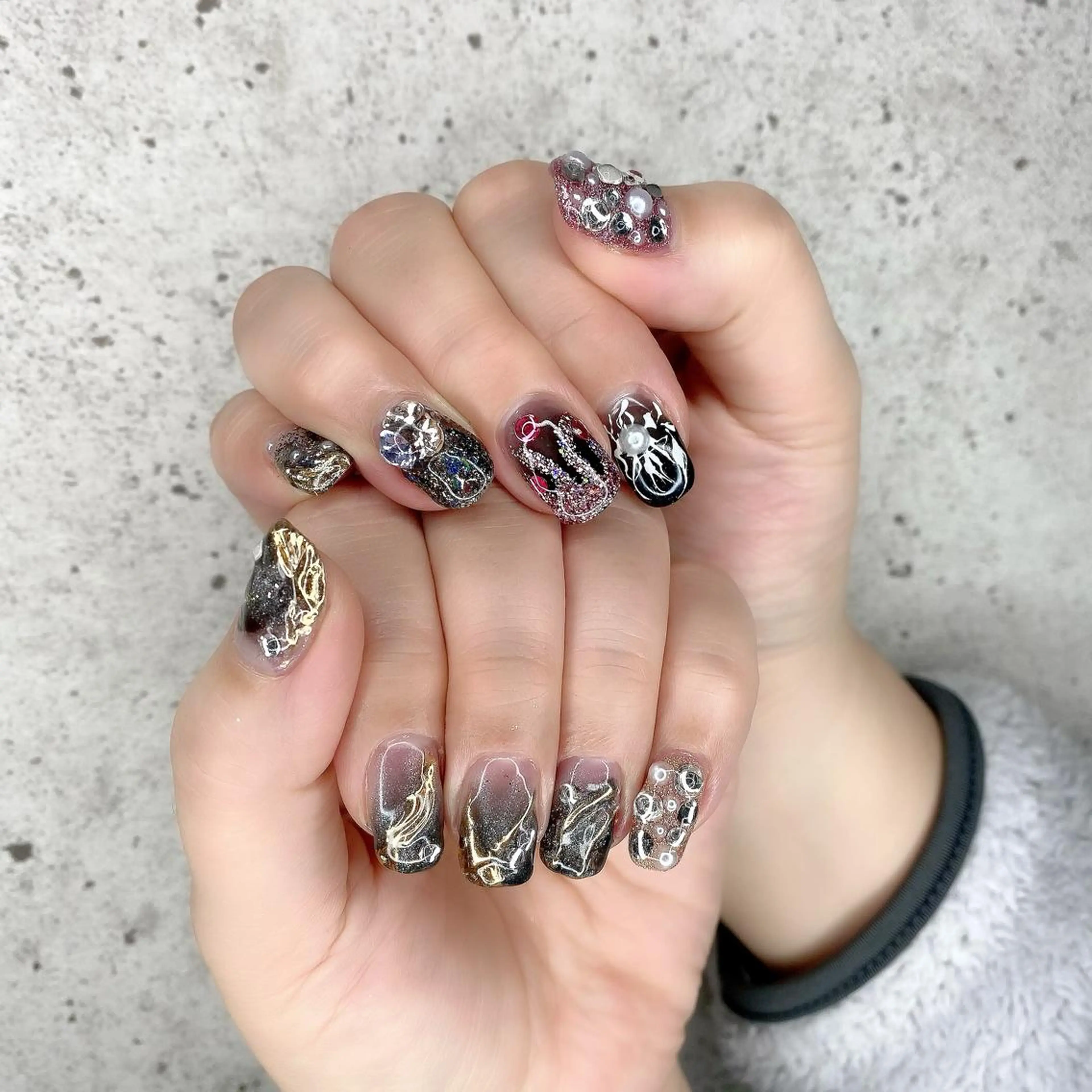 ミディアム カラー パーマ ヘアアレンジ メンズ キッズ ネイル マツエク・マツパ ハンドネイル Salon Ｋのネイルデザイン