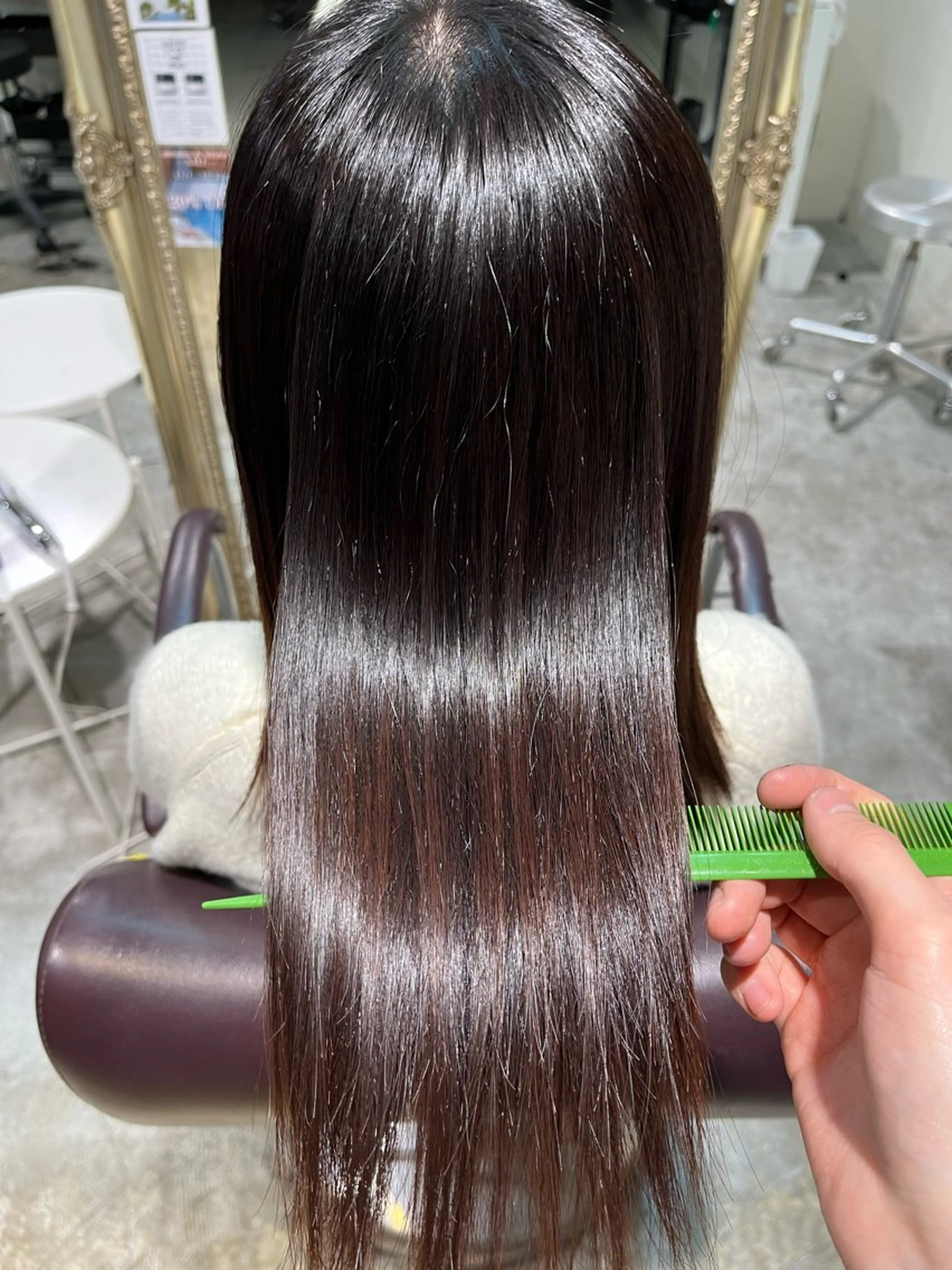 ミディアム カラー トリートメント ヘアカラー トリートメント フェザーパーマ🌙 毛流れ yuzukiのヘアスタイル