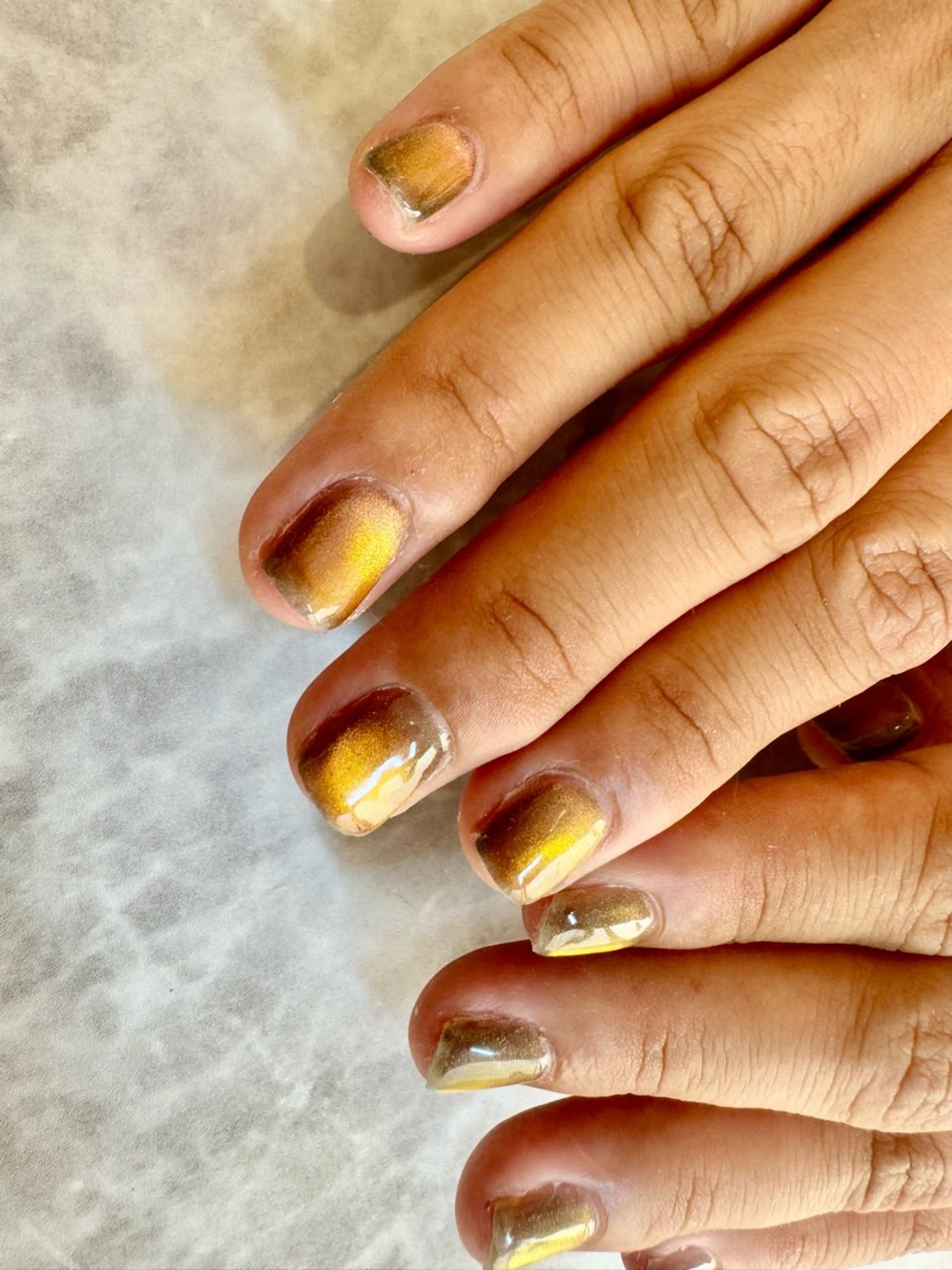 ネイル マグネットネイル オレンジ ハンドネイル olim nailspaceのネイルデザイン