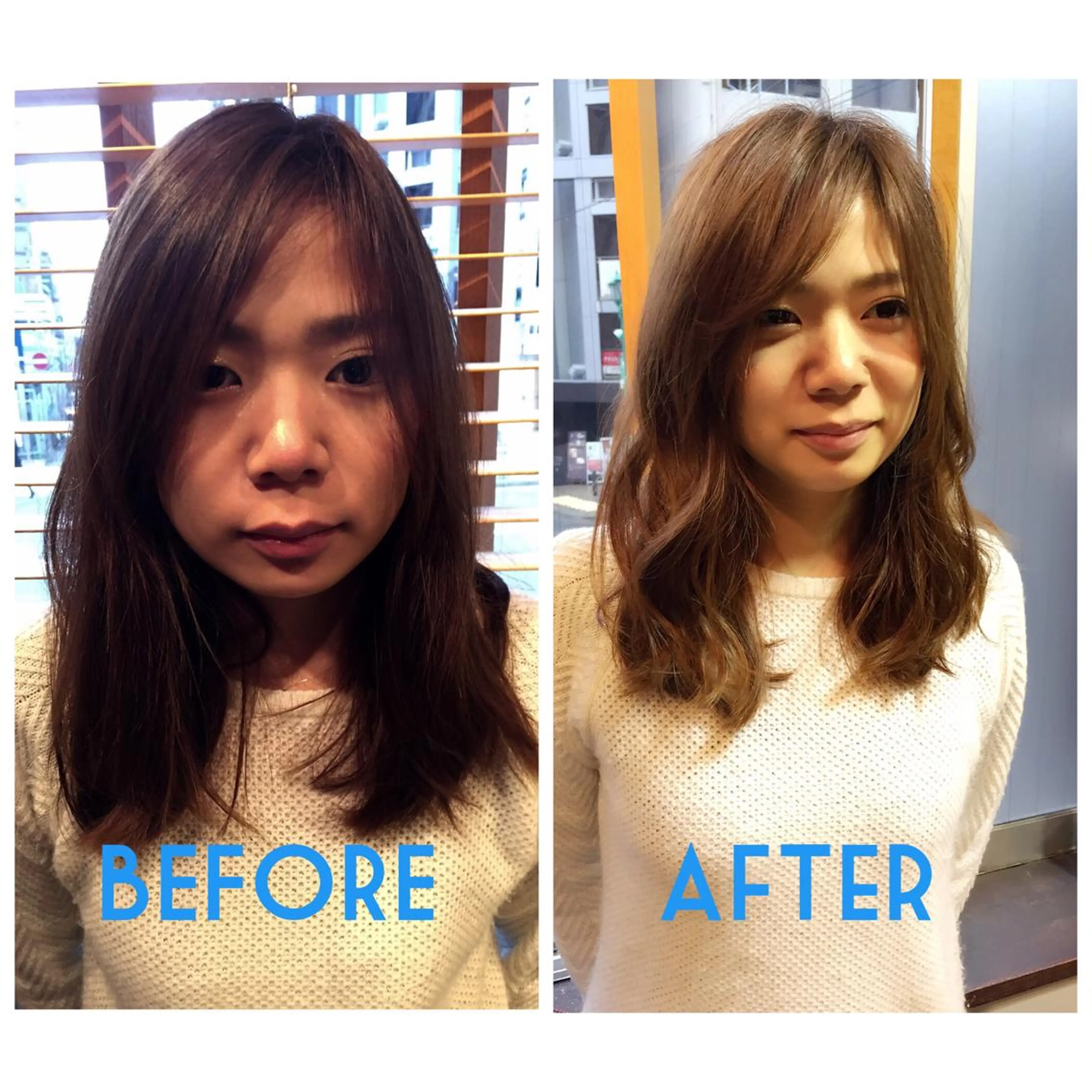 セミロング 顔周りカット レイヤーカット 似合わせカット 苅田 茂樹のヘアスタイル