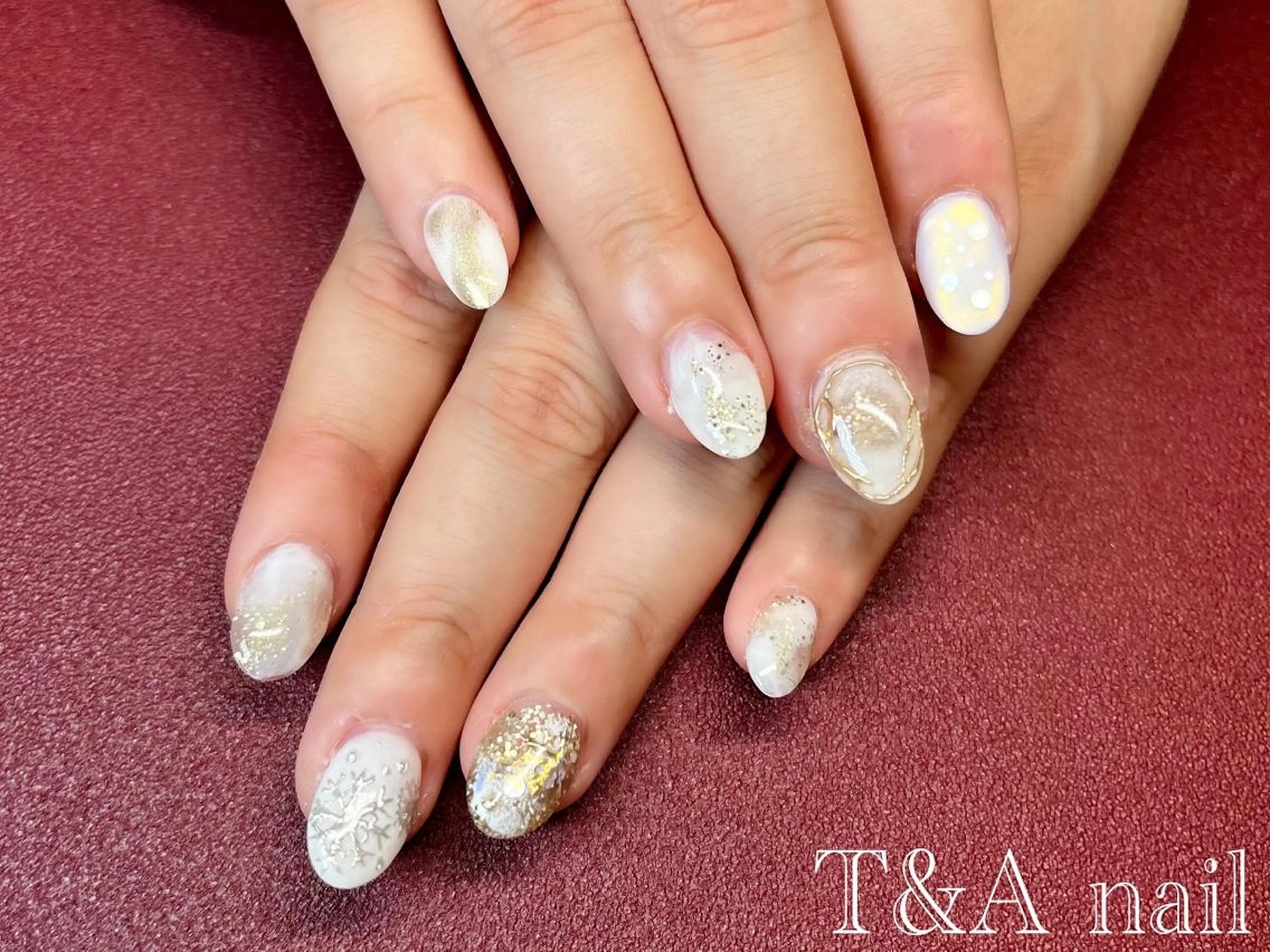 ミディアム ネイル 長さ出し ジェルネイル ニュアンスネイル スカルプネイル シンプルネイル ハンドネイル T&A nailのネイルデザイン