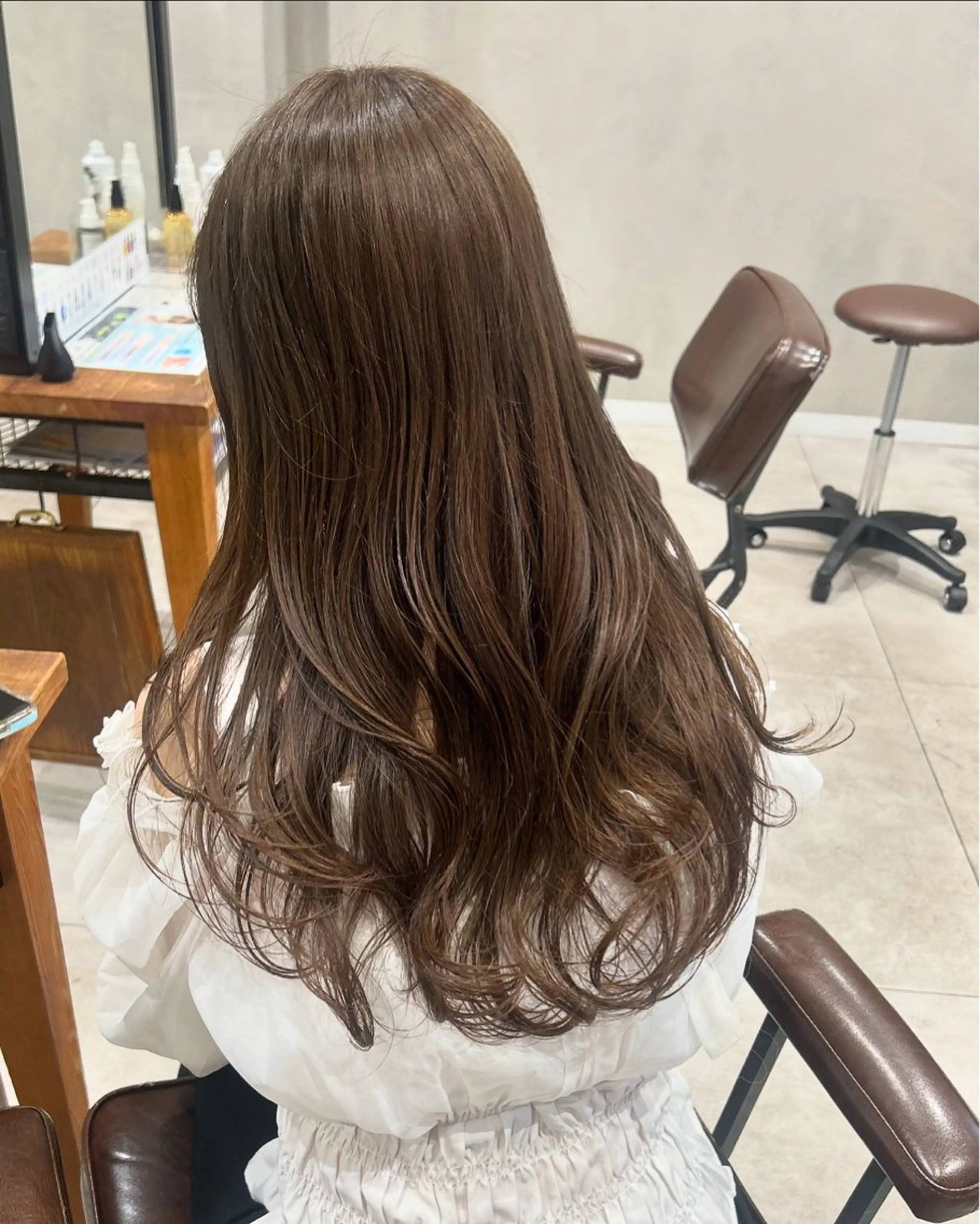 ロング カラー ブリーチ 透明感カラー ブリーチなしカラー カット ヘアカラー オリーブベージュ/ ブリーチなし透明感のヘアスタイル