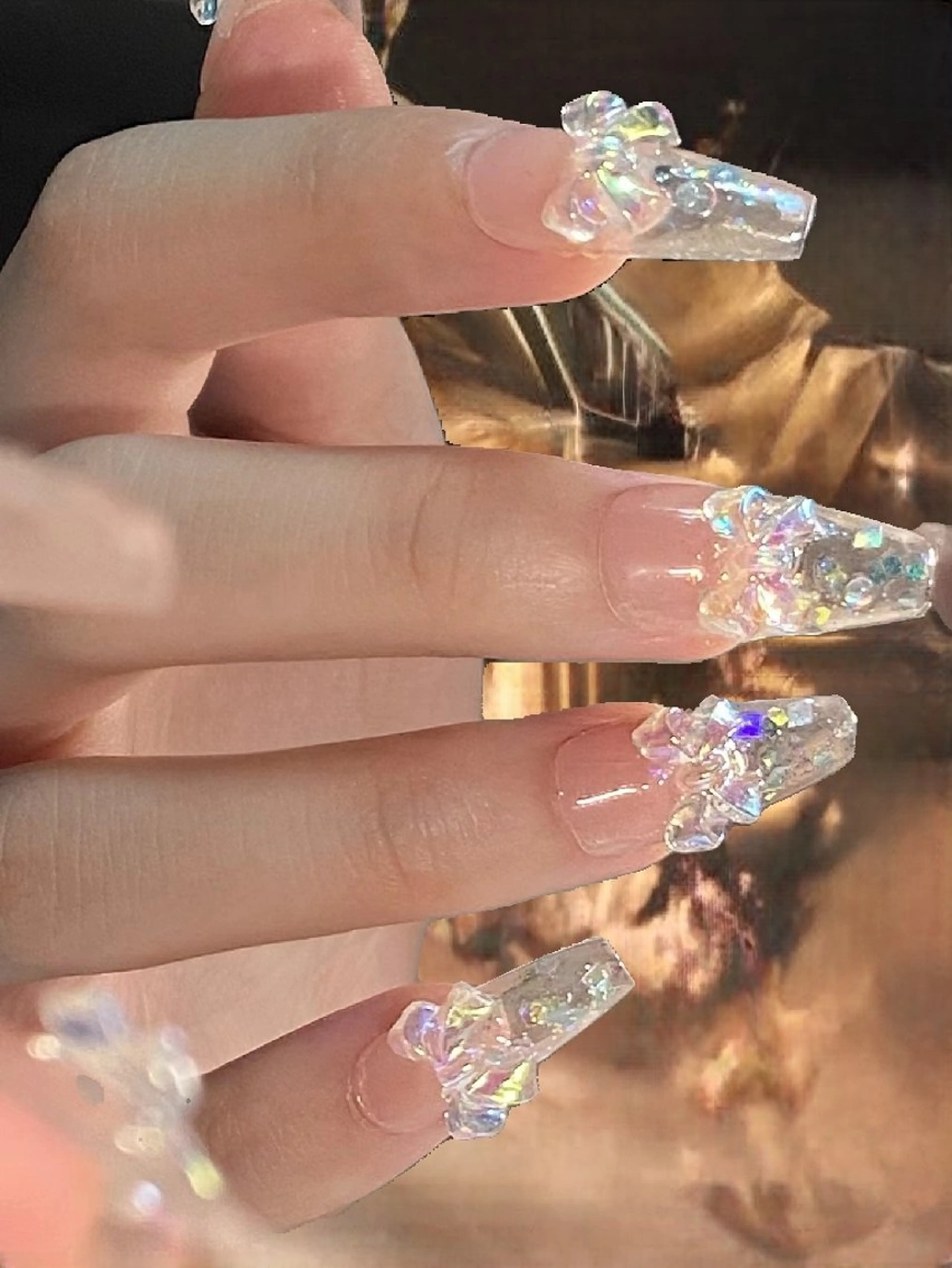 ネイル ネイリストゆか💅 長さだし、深爪矯正のネイルデザイン