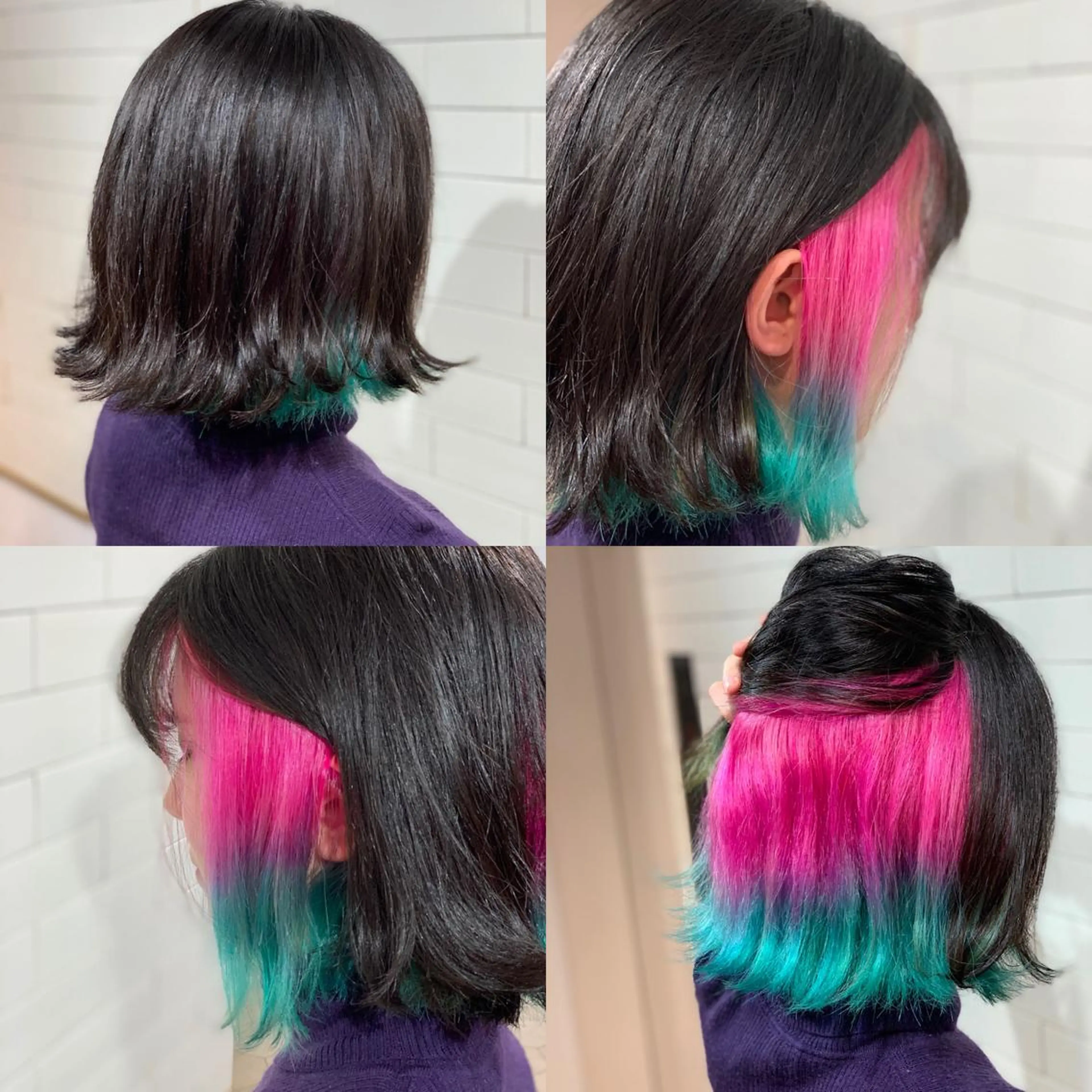 ミディアム カラー パーマ ヘアアレンジ キッズ 髪質改善×ハイトーン 中田啄也のヘアスタイル