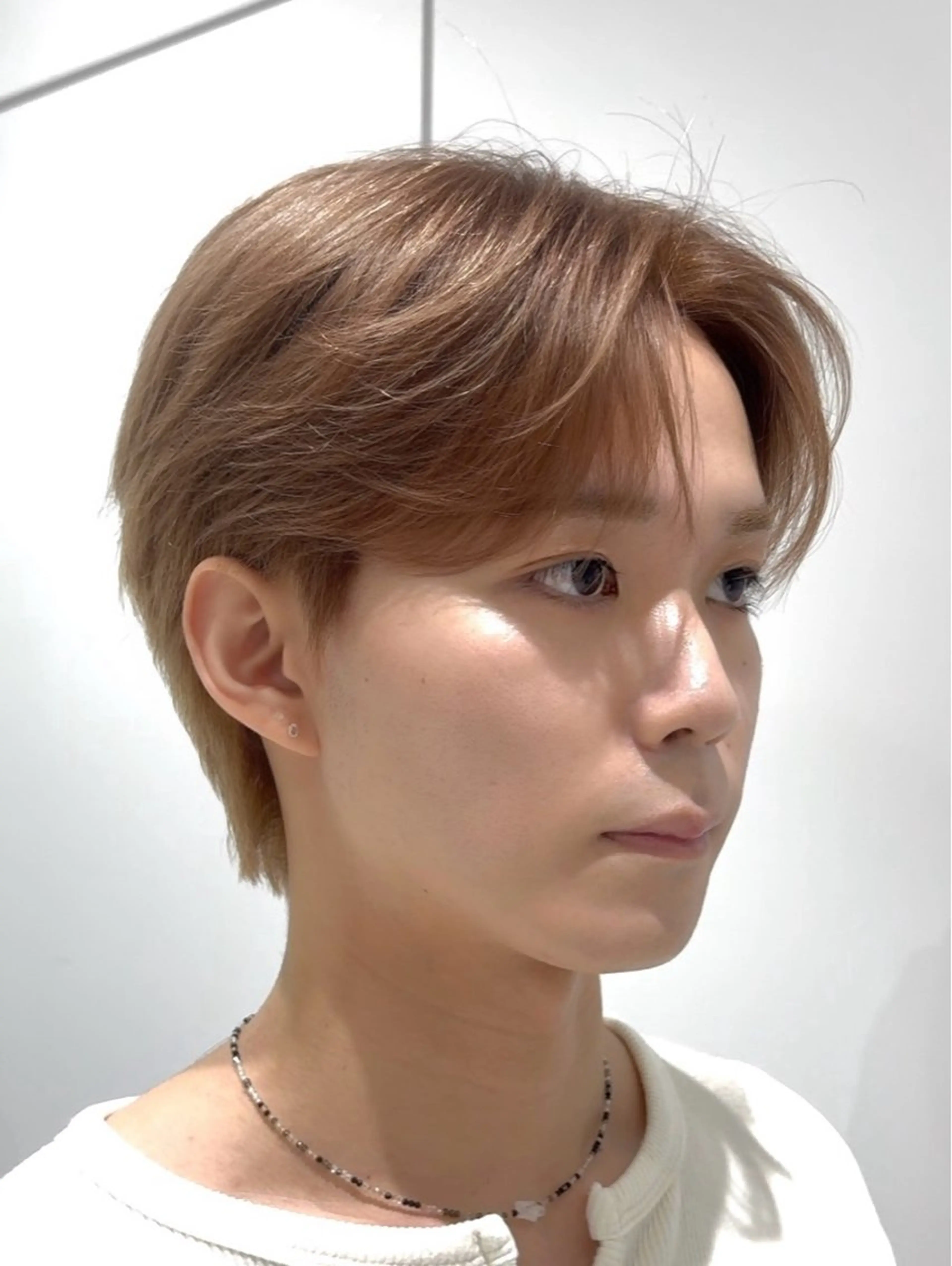 ショート カラー メンズ ダウンパーマ/韓国 ヘア/ブリーチ/桑本のヘアスタイル