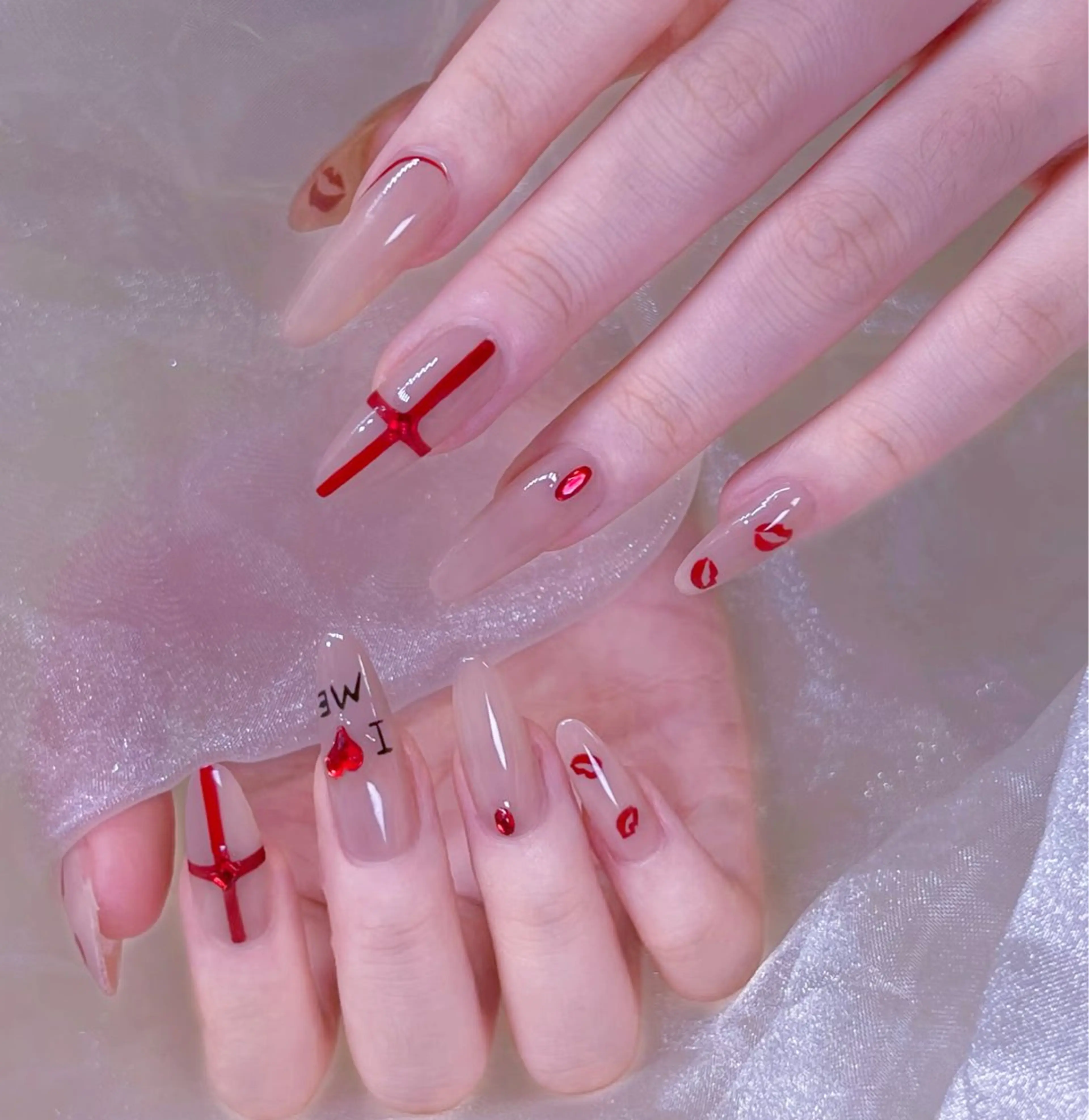 ◇新規ジェルオフ無料◆自爪　持ち込みデザイン90分(アート6本程度) ¥7500の写真