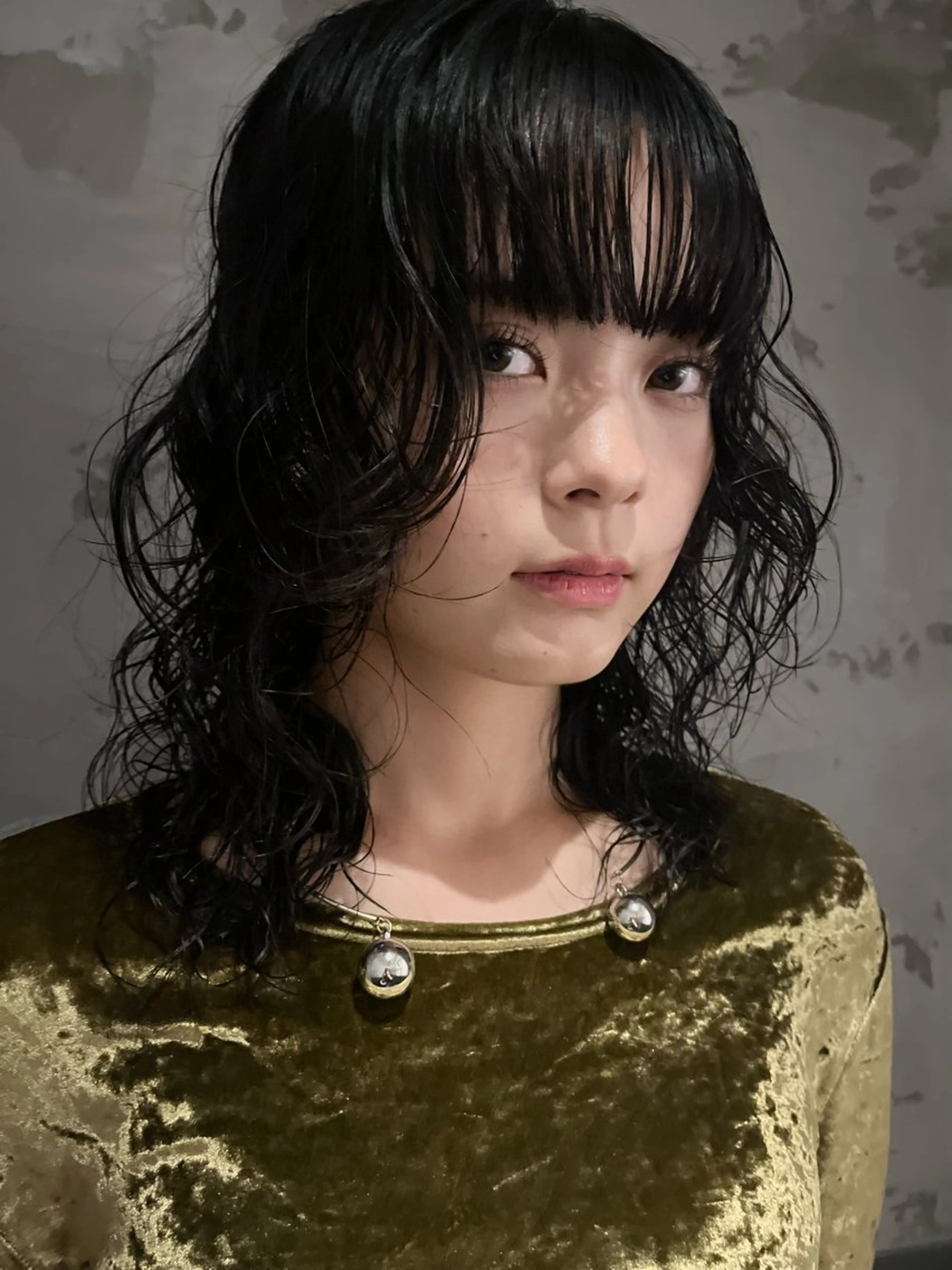 セミロング パーマ 田中 里奈のヘアスタイル