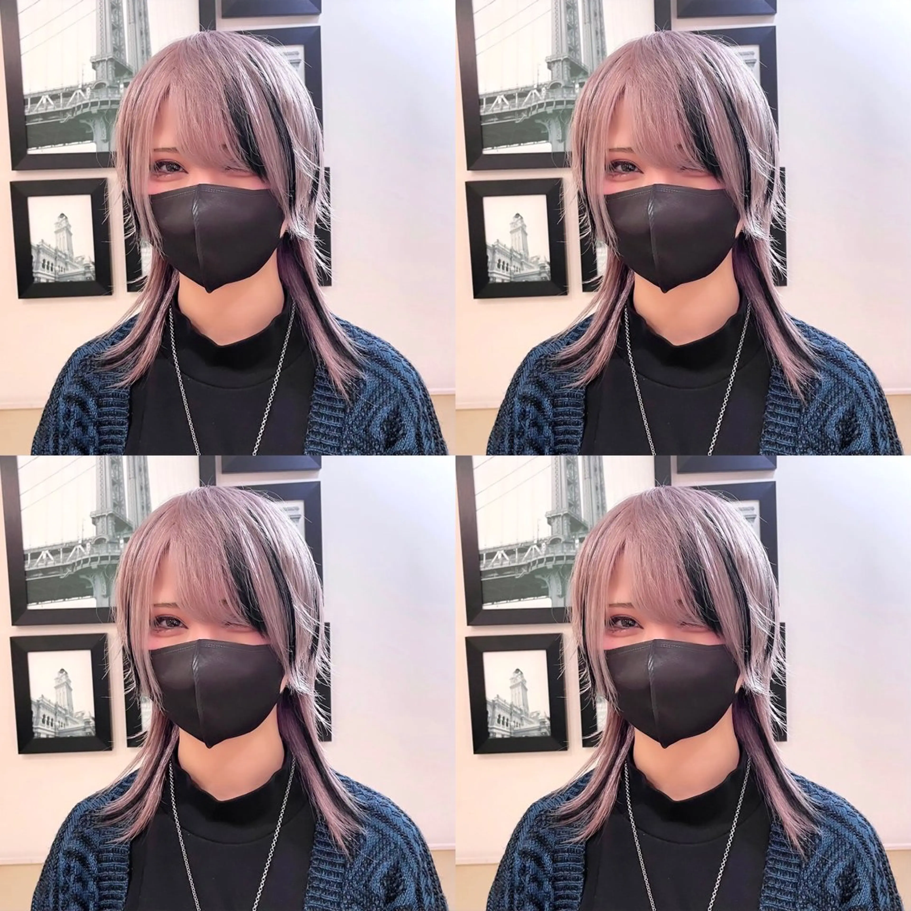 ミディアム カラー ベージュカラー メッシュ ピンクカラー ピンクベージュ ホワイトピンク 🌟トップデザイナー 高橋🌟のヘアスタイル