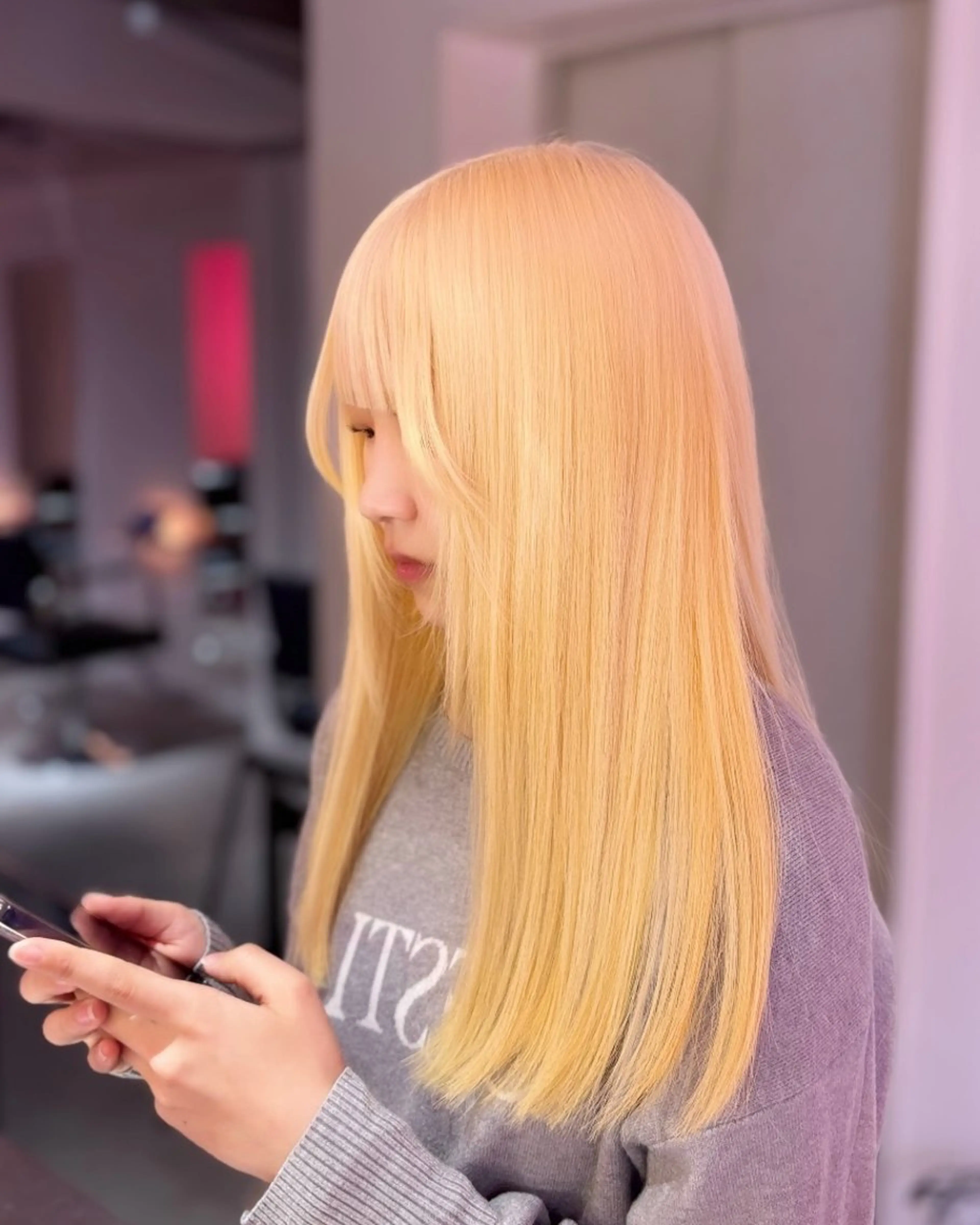 ロング カラー 田中麻鈴/ハイトーン /ミルクティーのヘアスタイル