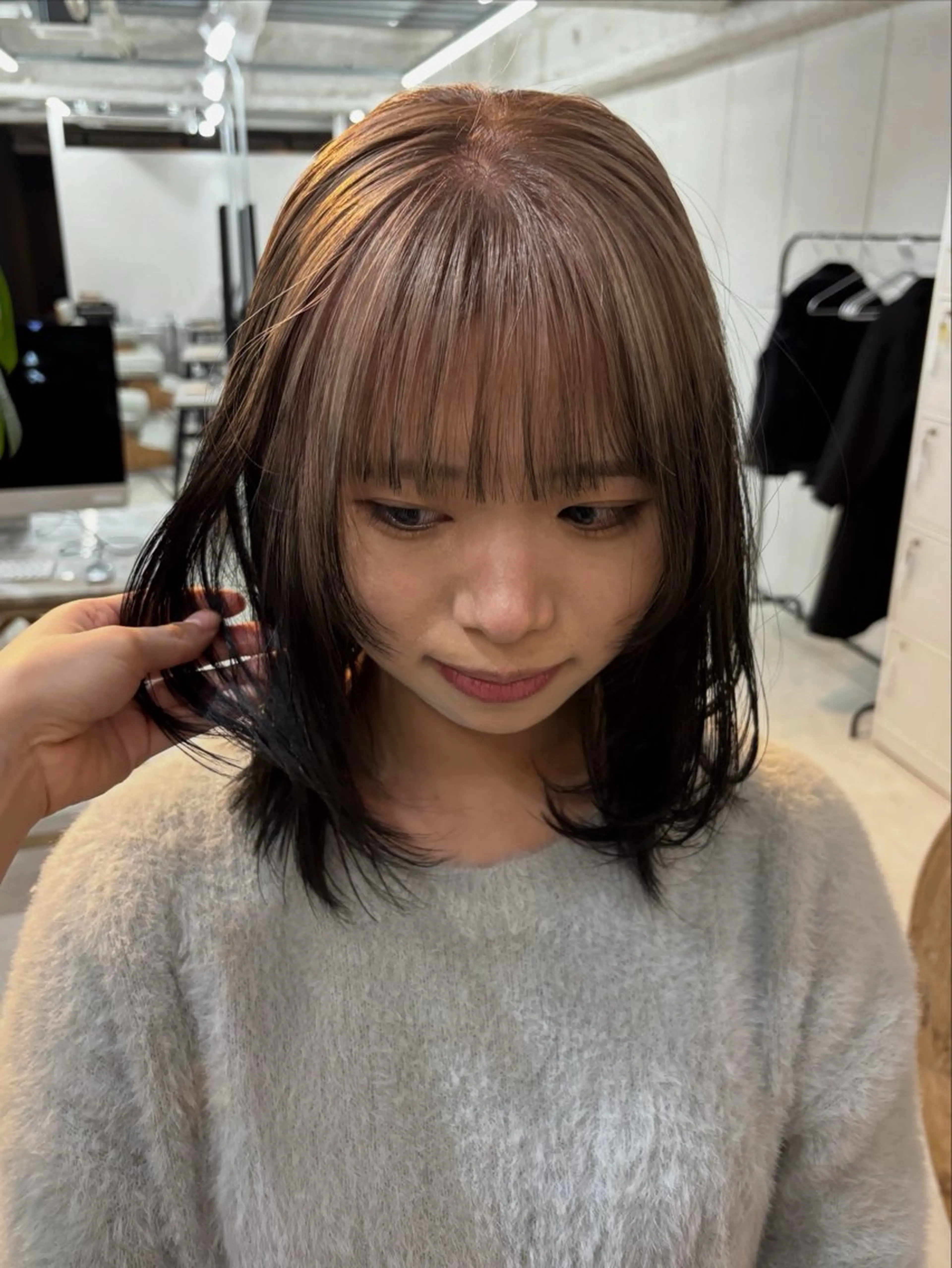 ミディアム カラー カット ヘアカラー トリートメント 髪質改善/ブリーチ /烏丸/suzunoのヘアスタイル