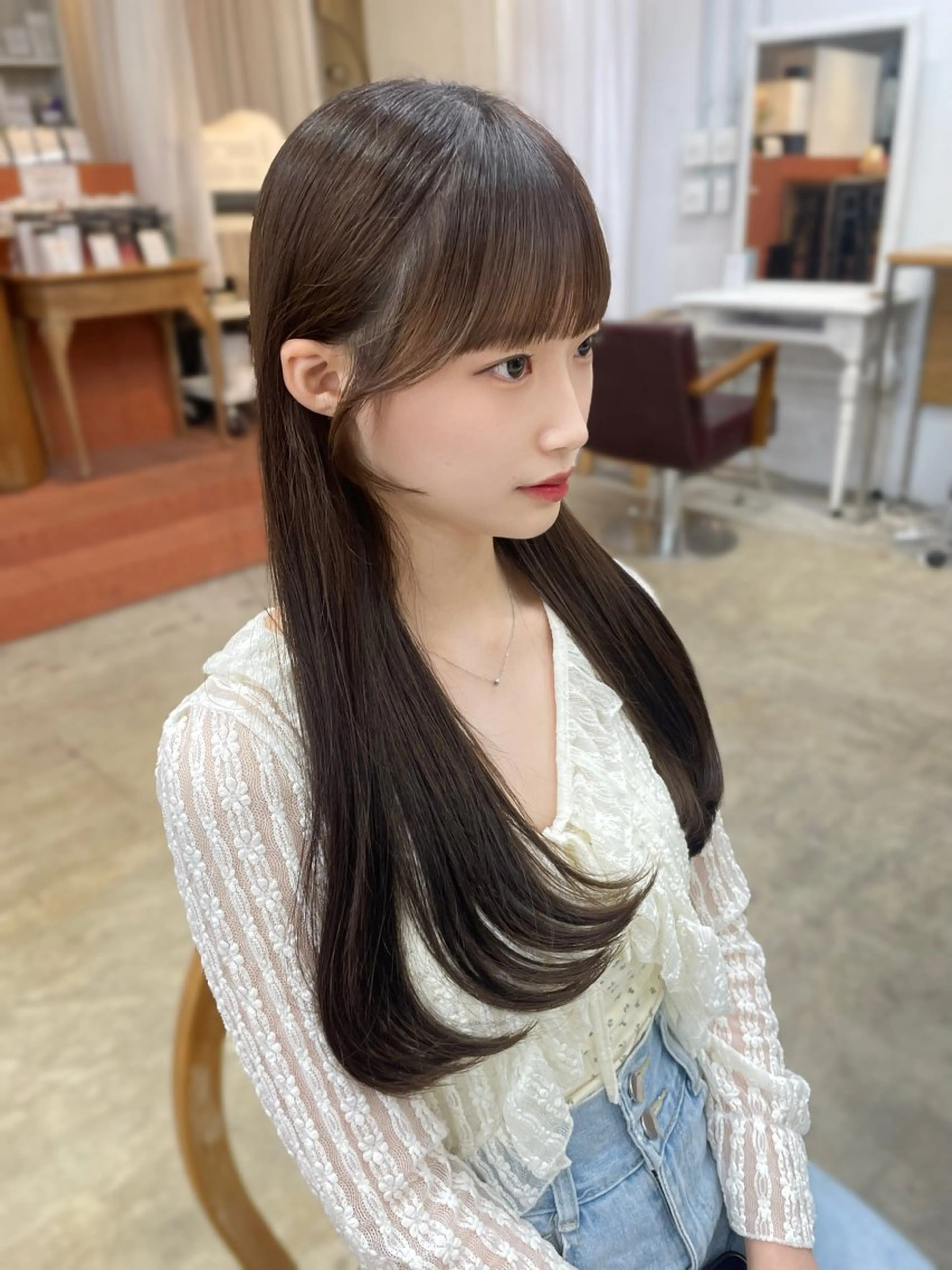 ロング カット レイヤーカット/ 縮毛矯正/ミサキ💐のヘアスタイル