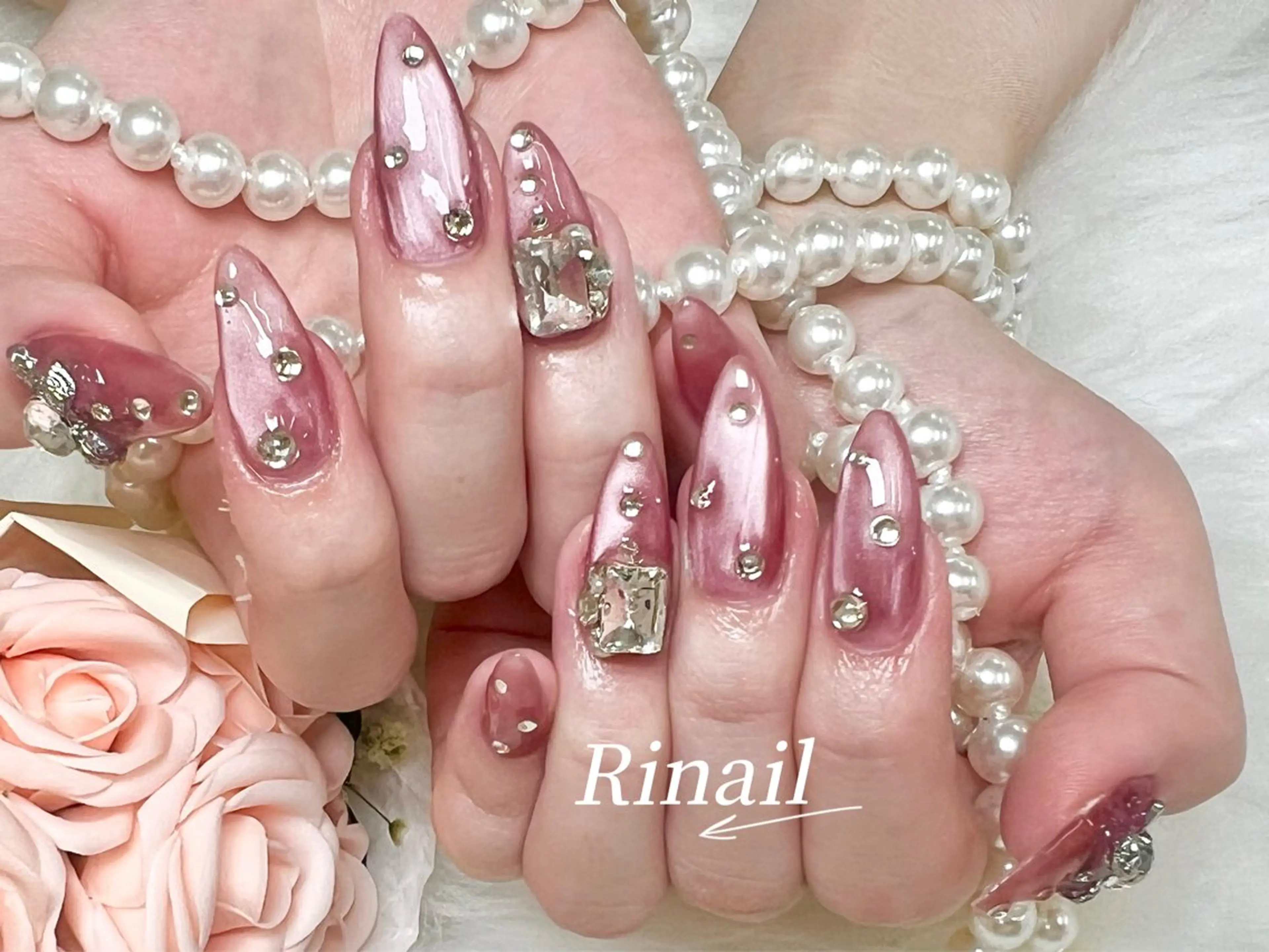 ネイル アートネイル チークネイル 長さ出し フラッシュネイル フットネイル ハンドネイル フットネイル ハンドケア YK Rinのネイルデザイン