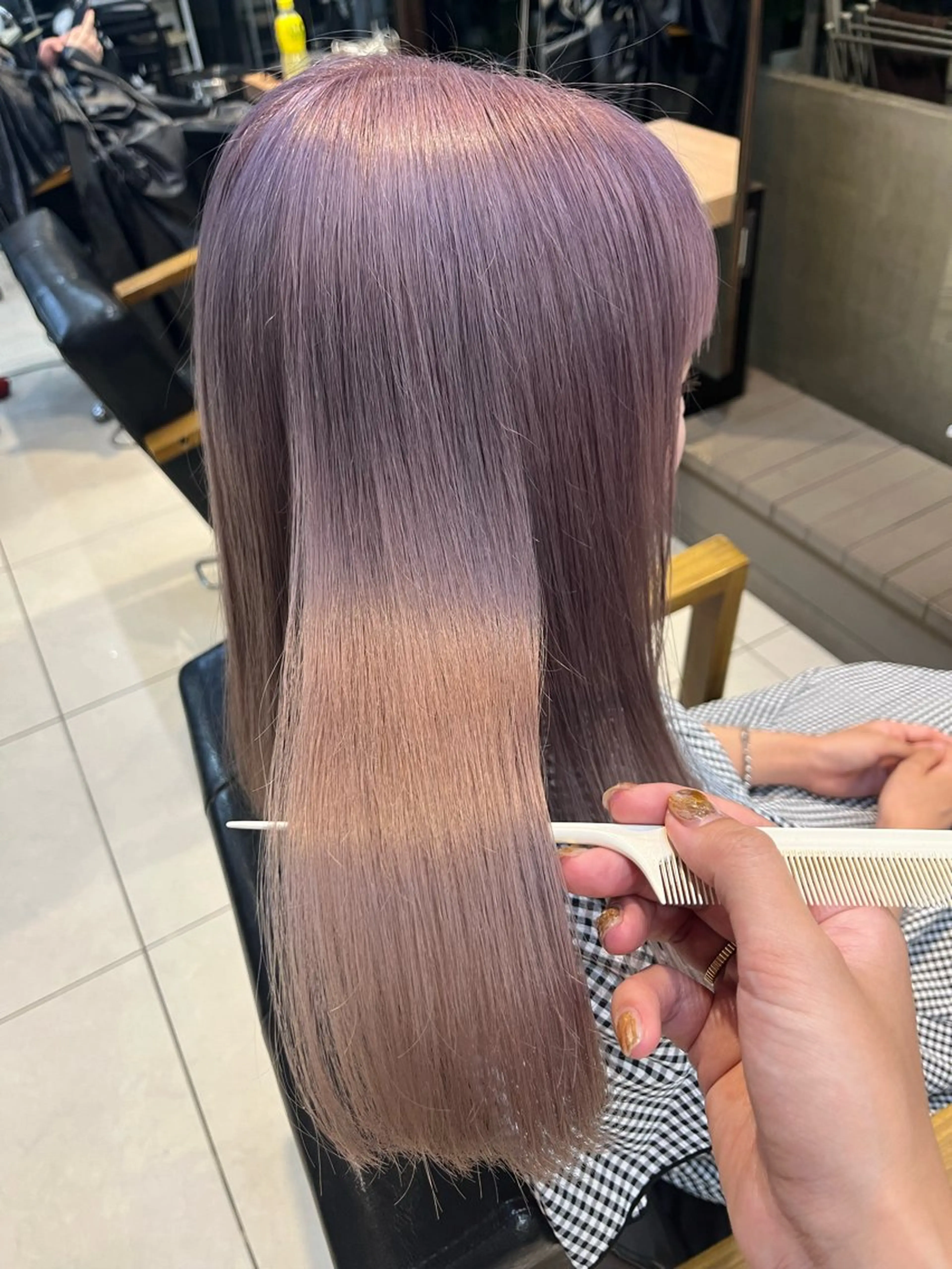 ロング カラー ヘアアレンジ ブリーチ ピンクカラー ヘアカラー トリートメント GO TODAY SHAiRE SALON所属・透明感カラー🤎 ゆりのヘアスタイル