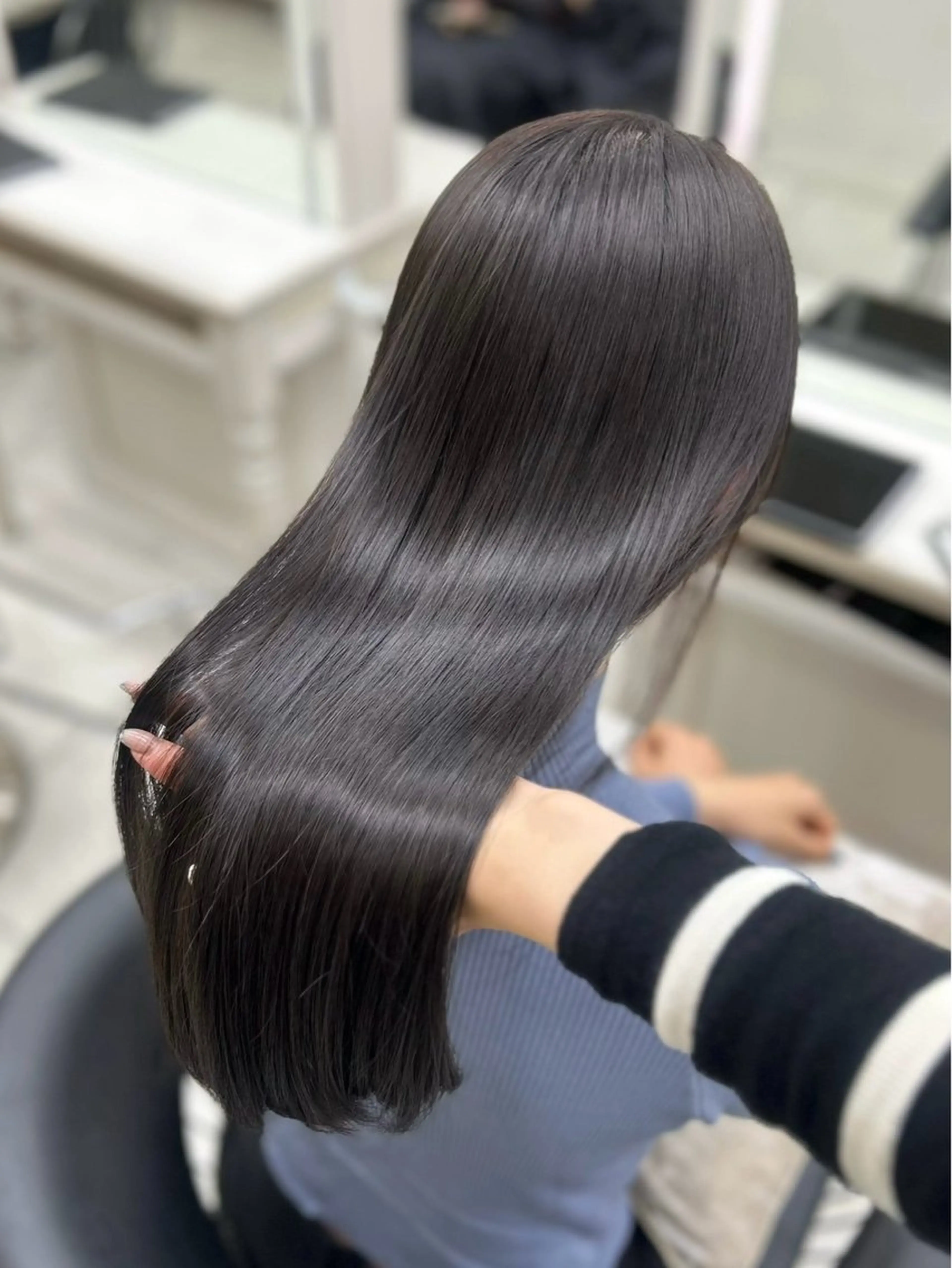 ロング パーマ 縮毛矯正 縮毛矯正 euphoria銀座所属・艶髪／ブリーチ🌟 銀座/HARUKAのヘアスタイル