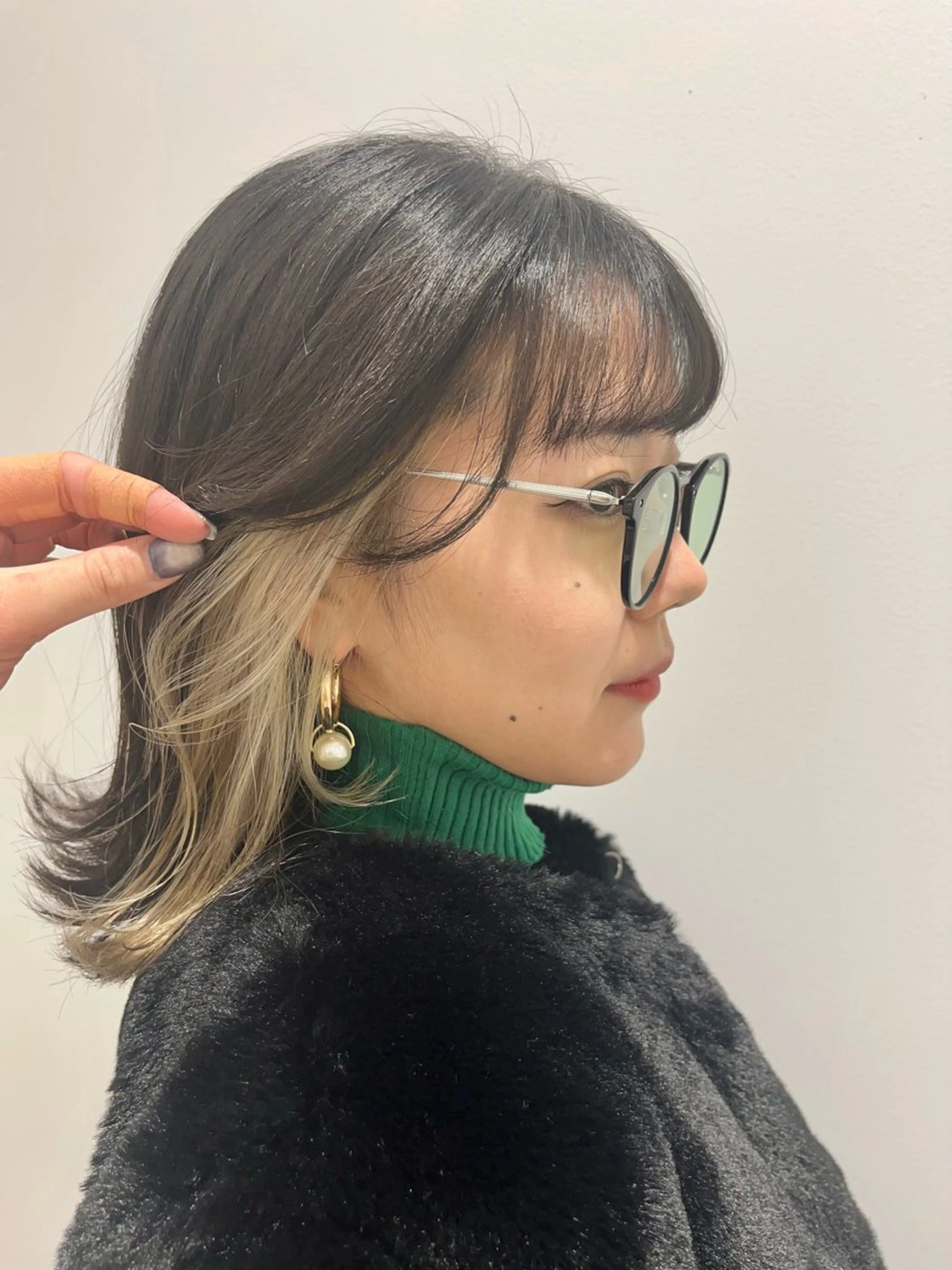 ミディアム カラー カット ヘアカラー ボブ/美髪矯正 /佐藤　奈巳のヘアスタイル