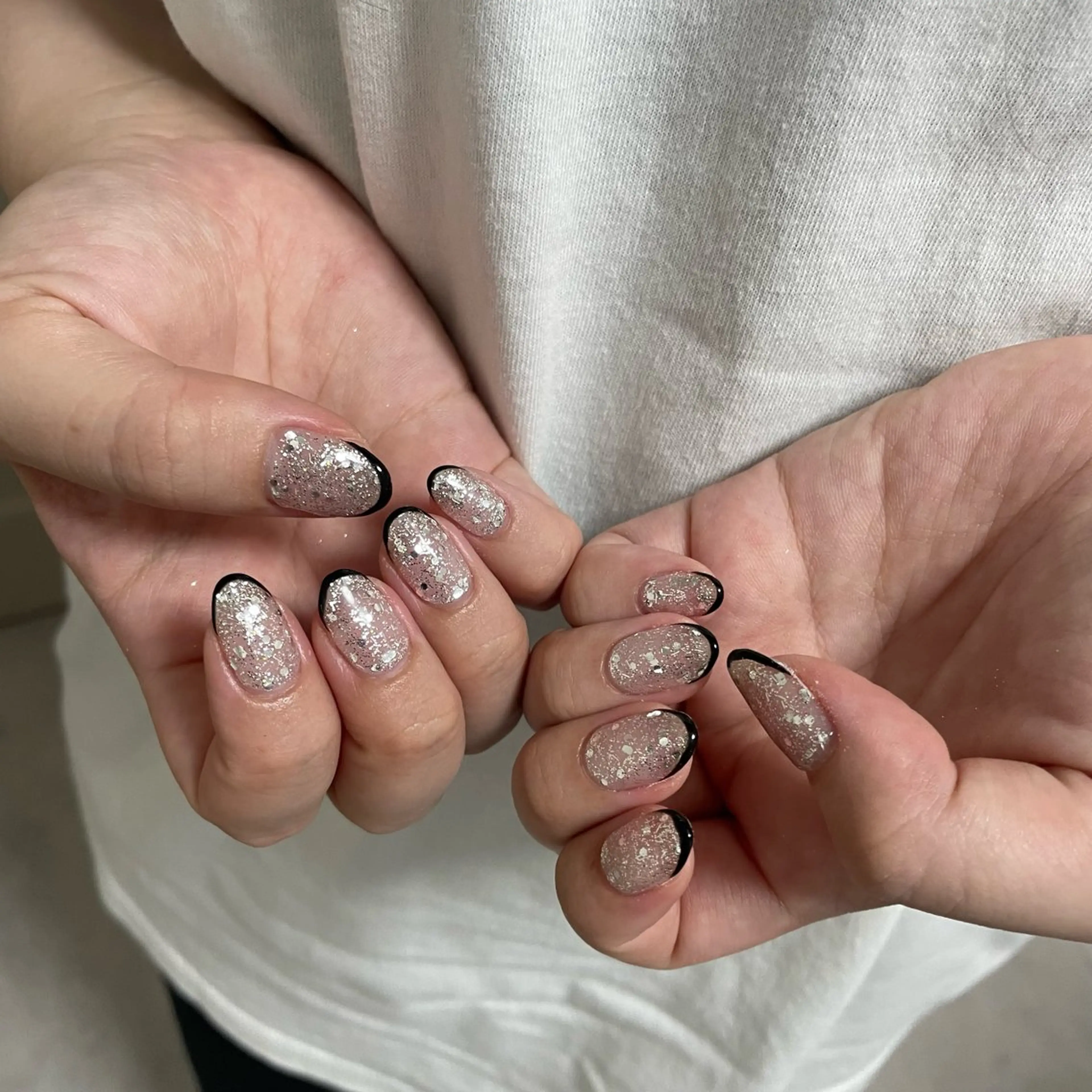 ネイル フレンチネイル キラキラネイル ハンドネイル MiLK.   Nail&Eyelash所属・MiLK. wakaのマツエク・マツパデザイン