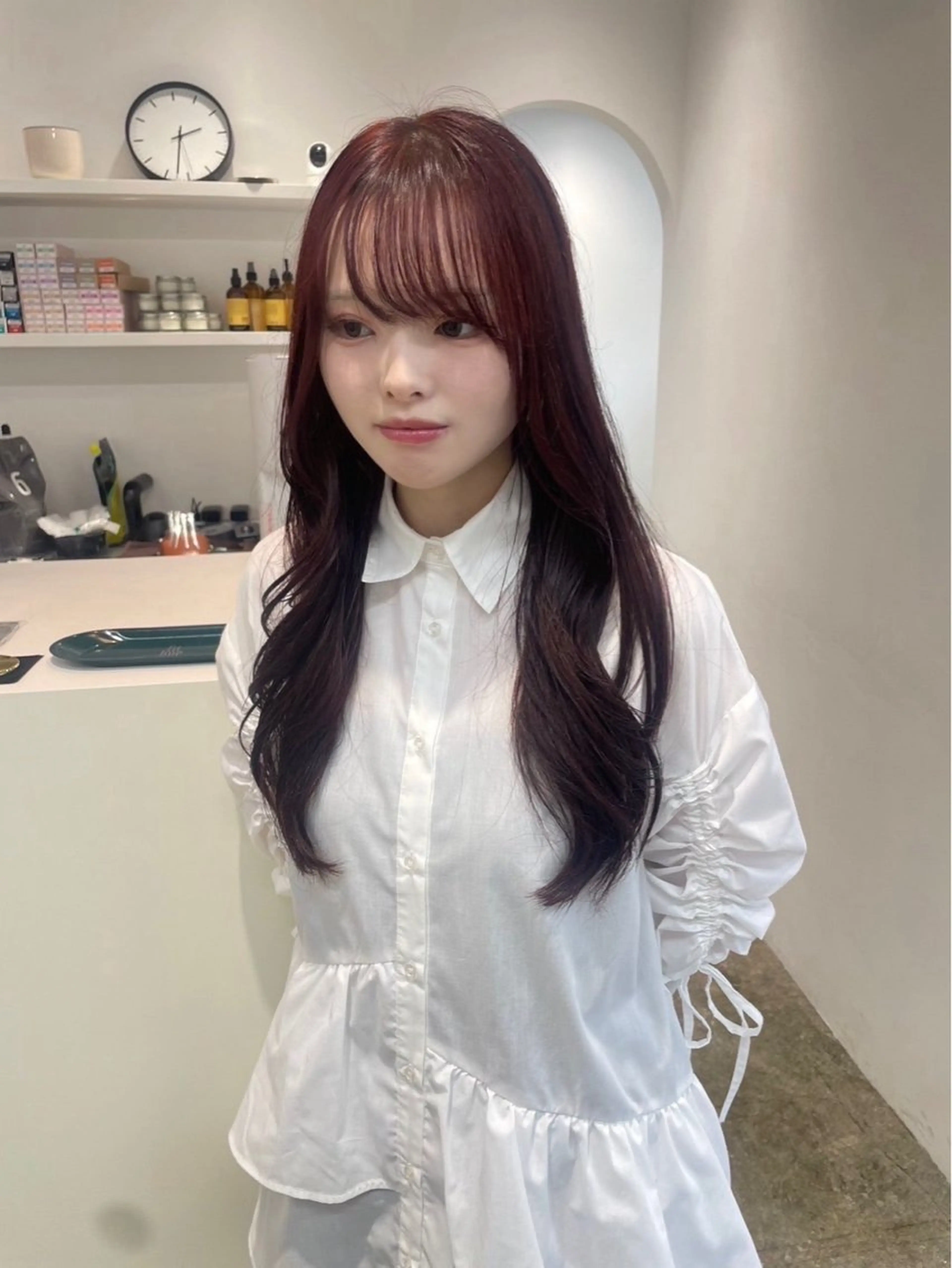 ロング カラー カット ヘアカラー 𝘚𝘶𝘻𝘶 𓂃𓈒𓏸のヘアスタイル