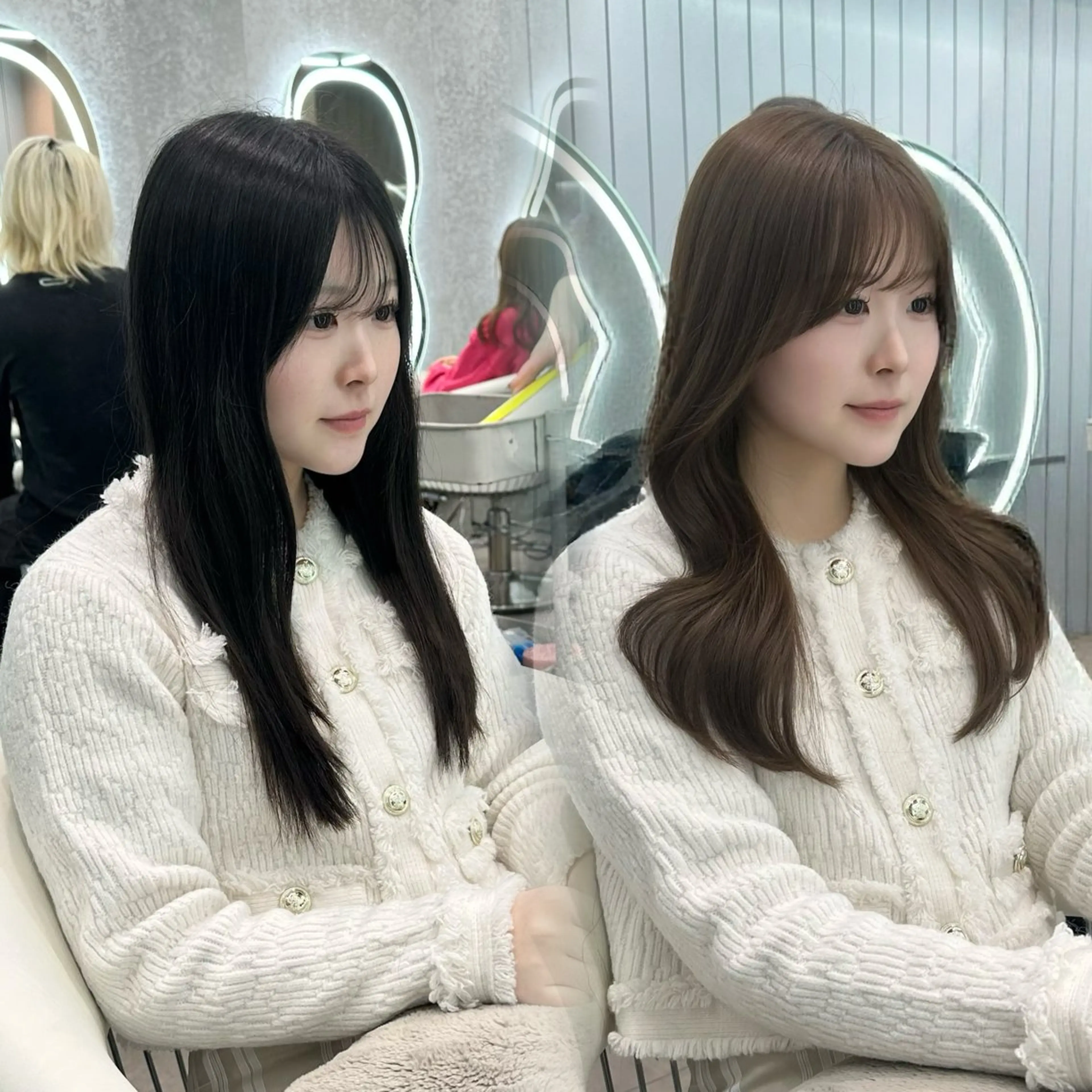 セミロング カラー ヘアアレンジ カット ヘアカラー トリートメント ブリーチなしW🎀 髪質改善/はのんのヘアスタイル