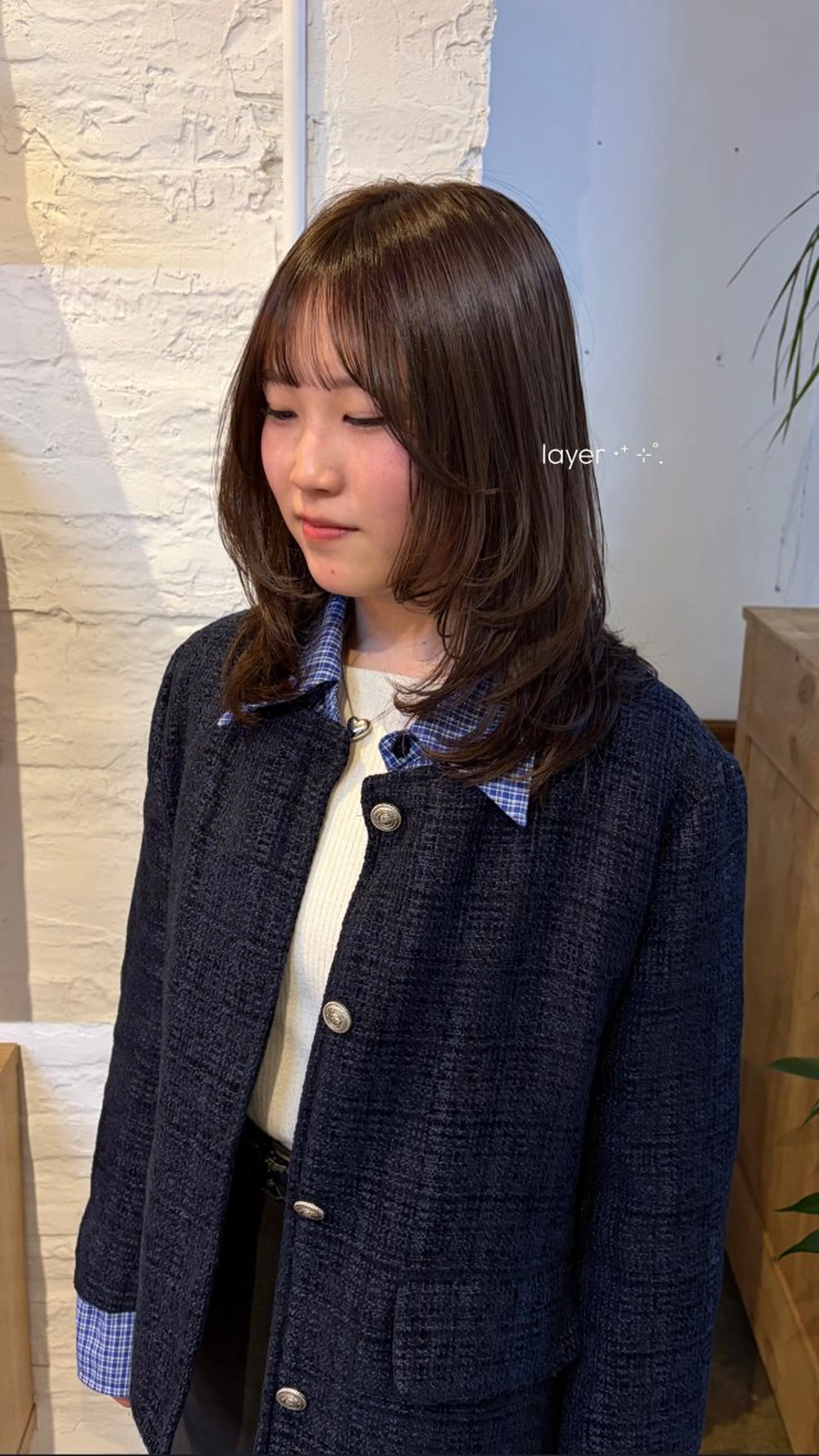 ミディアム ヘアアレンジ 顔周りカット レイヤーカット 小顔カット ᵐⁱᵏⁱᵏᵒ / レイヤー★のヘアスタイル