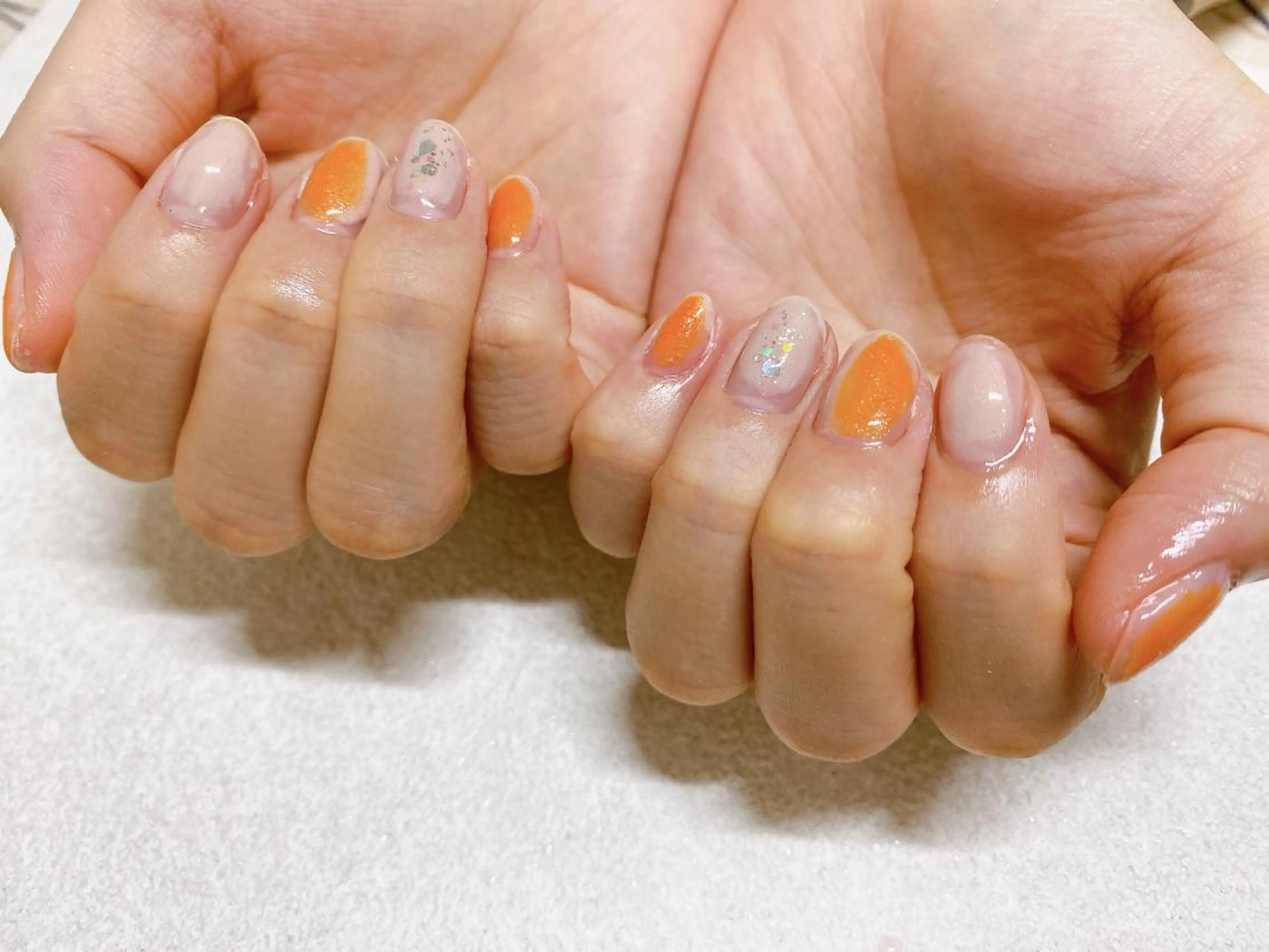 ネイル オーロラネイル フラワーネイル フットネイル フレンチネイル ジェルネイル Mogu nail 二子玉川のネイルデザイン