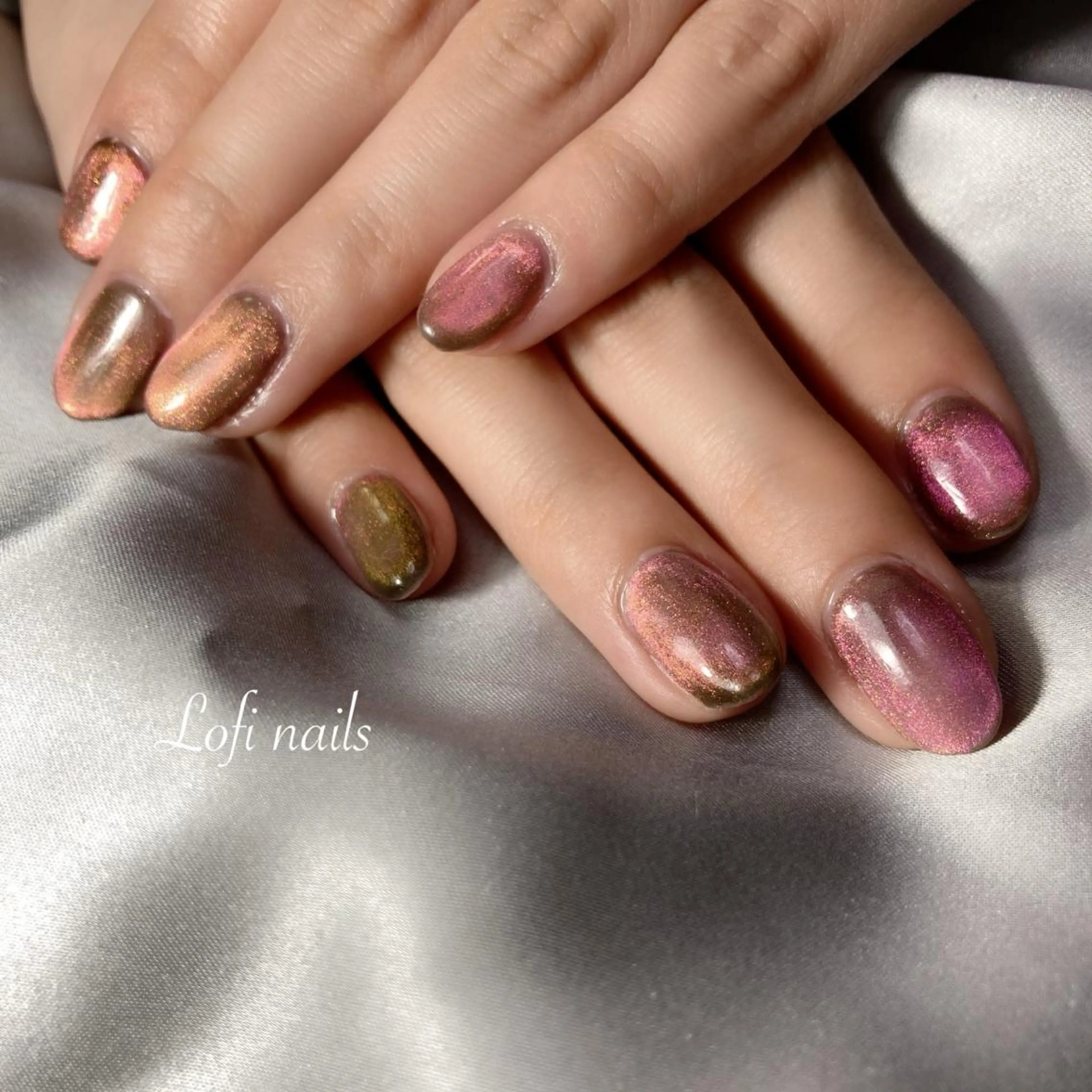 ネイル ブラウン ピンク Lofi nails ゆきこのネイルデザイン