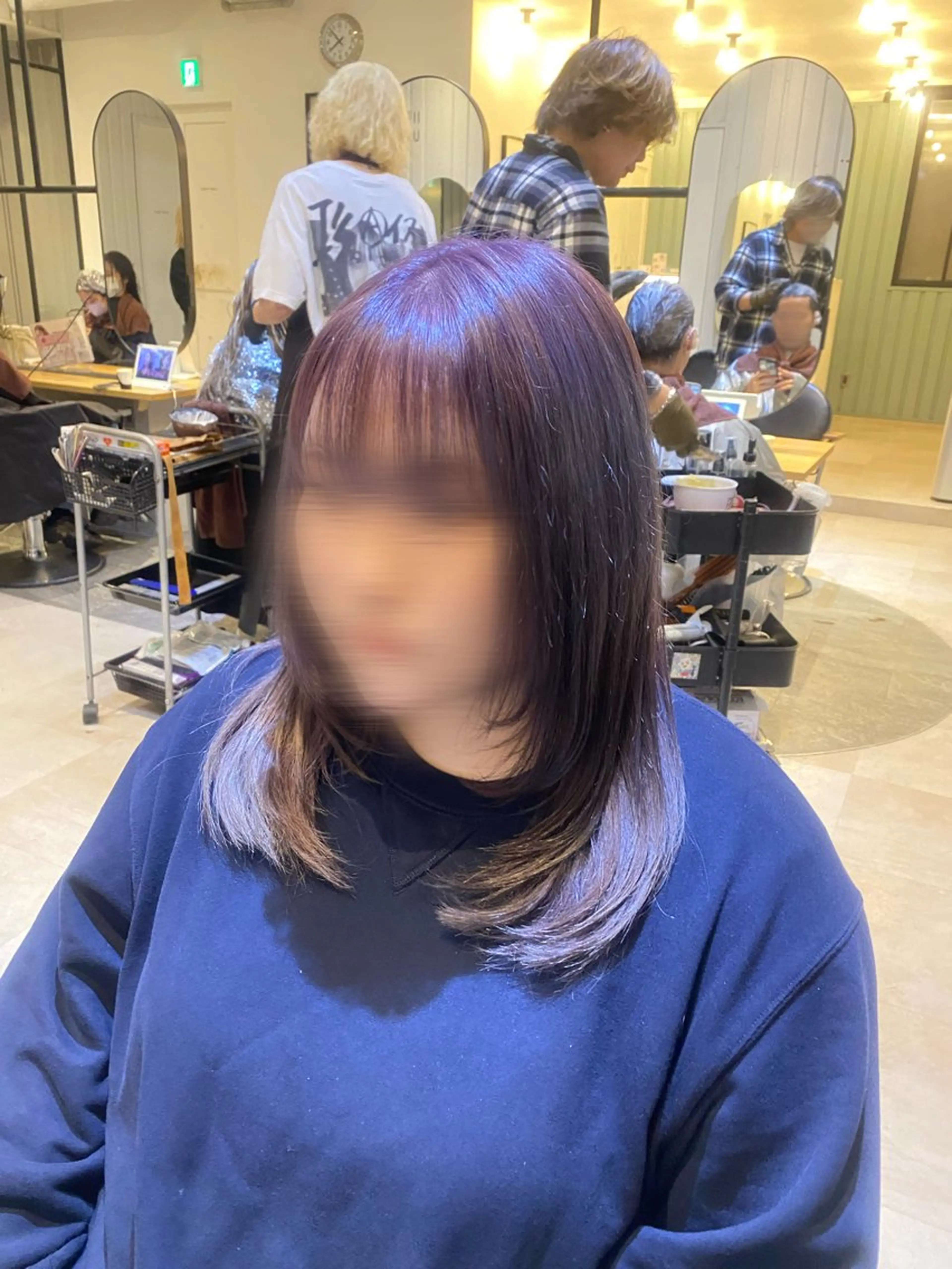 ミディアム カラー ヘアアレンジ 髪質改善＆トリートメント over hair所沢店所属・韓国風/レイヤー/ 𝑵𝒂𝒏𝒂🩶のヘアスタイル