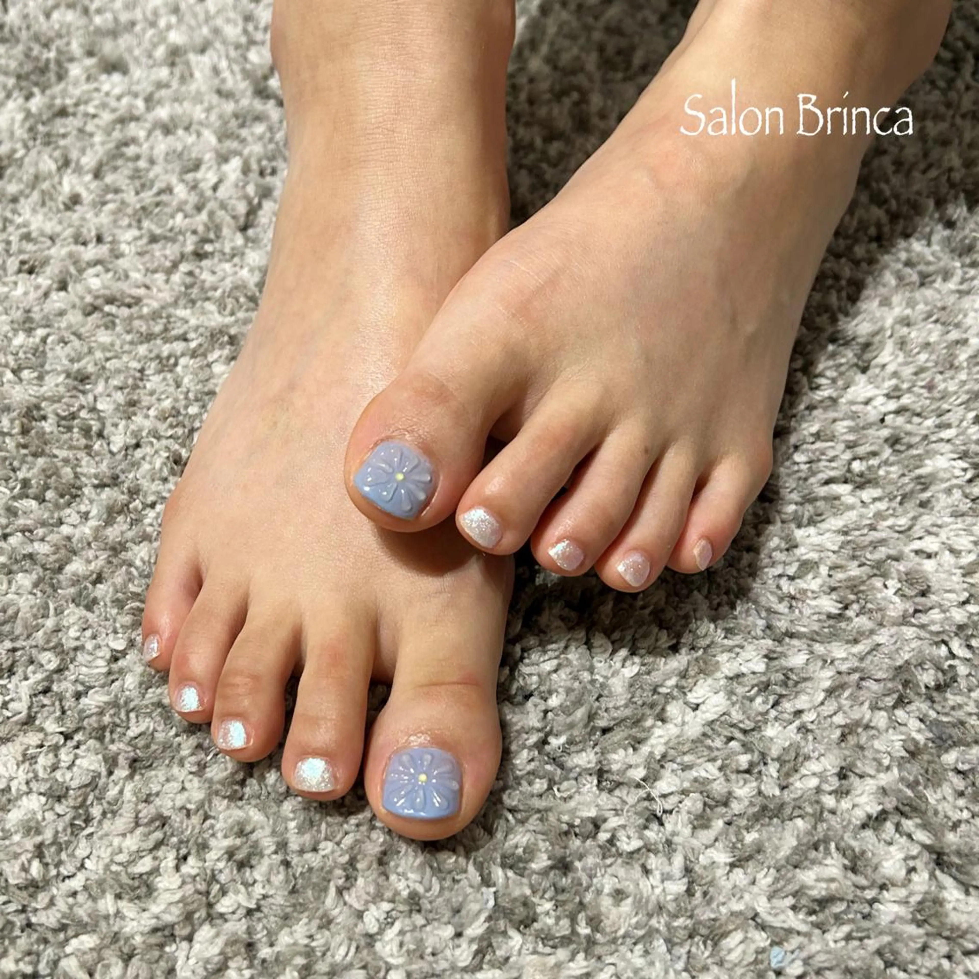 ネイル アートネイル ブルー フットネイル フットネイル Salon Brinca所属・Salon Brinca 中村のネイルデザイン
