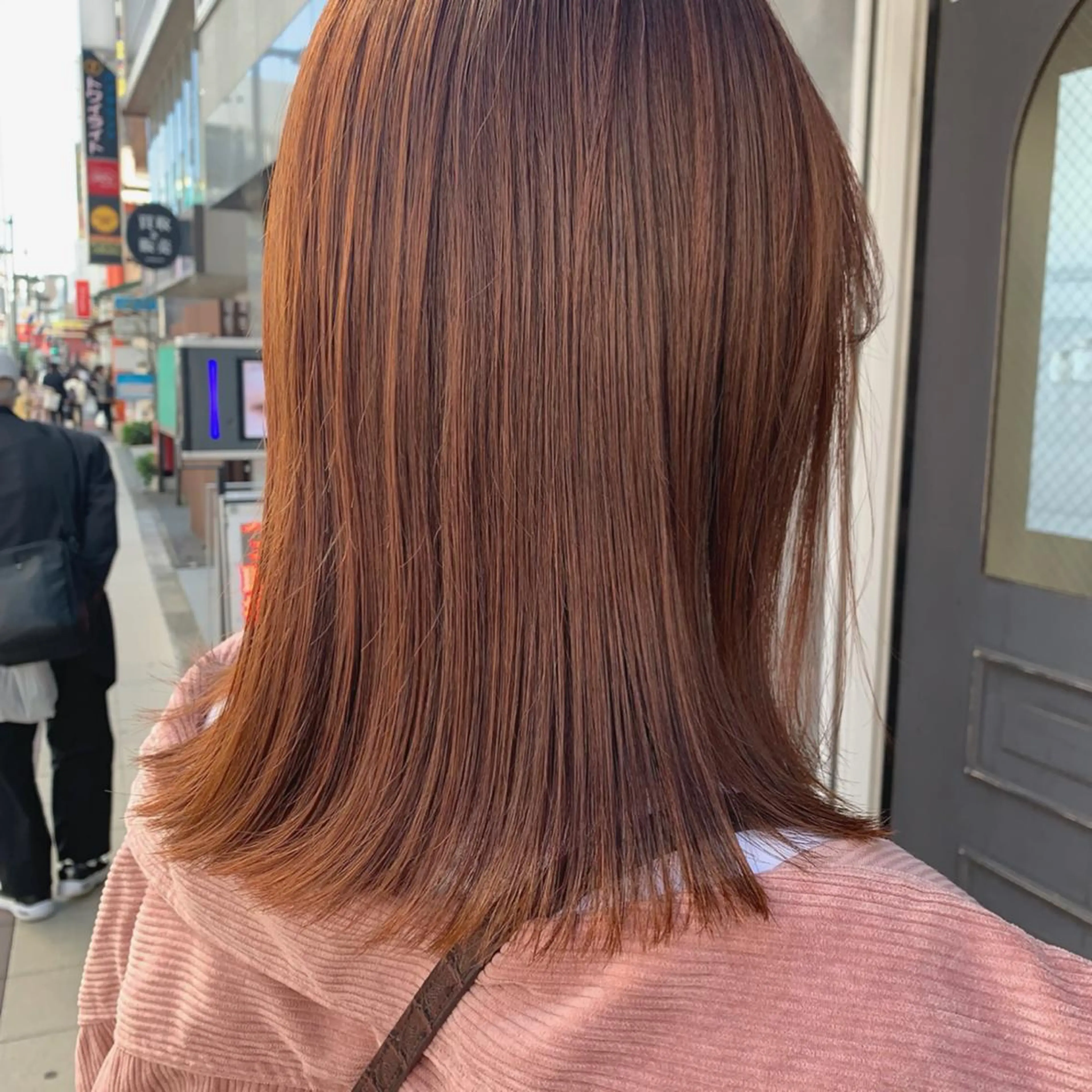 ミディアム カラー ブラウンカラー オレンジ オレンジブラウン SOYON 🤍CHIZU🤍.のヘアスタイル