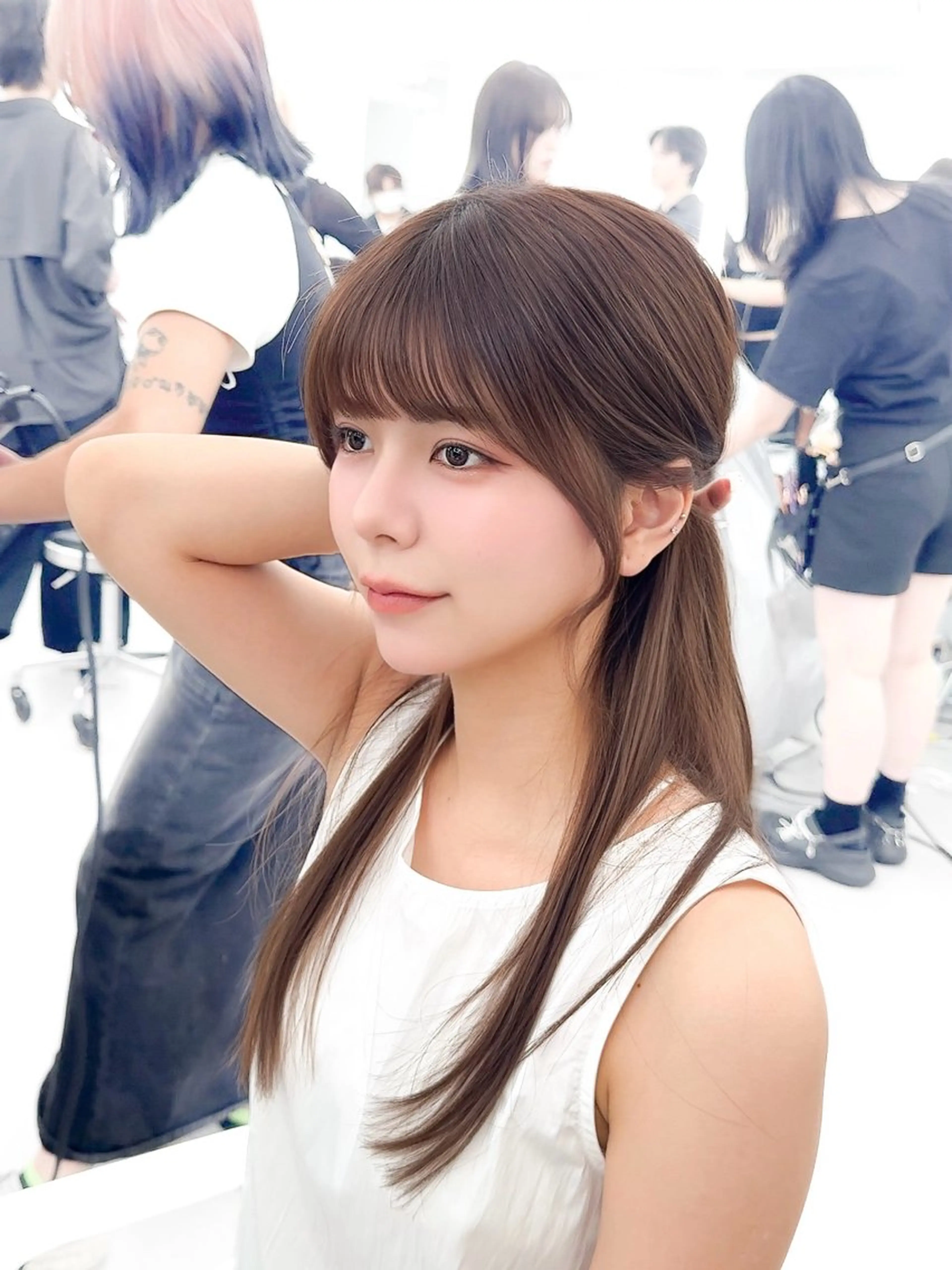 ミディアム カラー ヘアアレンジ 最小顔周り&レイヤー 特化/池袋/kokiのヘアスタイル