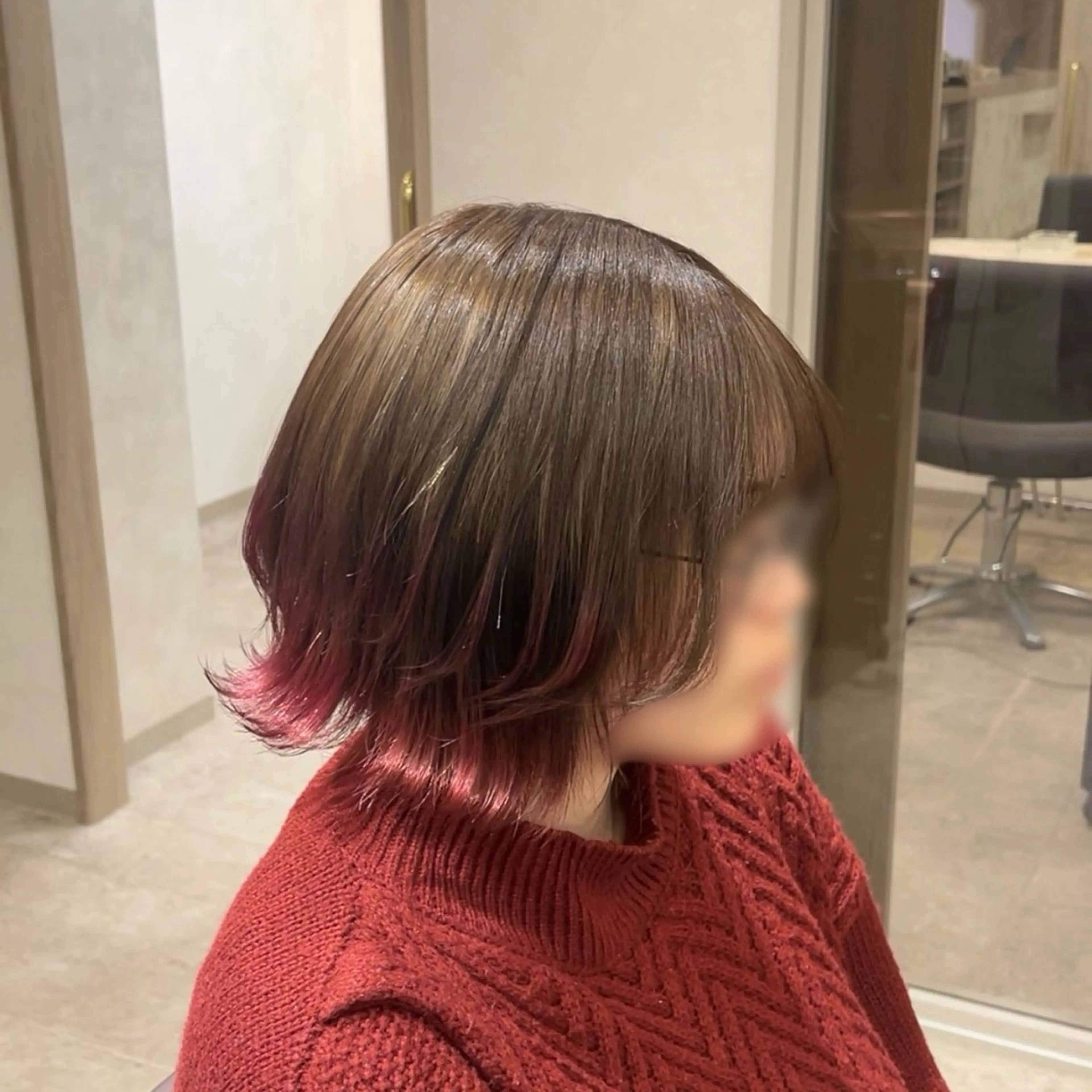 ミディアム カラー ヘアアレンジ ブラウンカラー レッドカラー ヘアカラー PSY髪質改善/ケアブリーチ/ダブルカラー/ハイトーン/エクステ/縮毛矯正【サイ】所属・Yuna 🪐PSY【サイ】のヘアスタイル