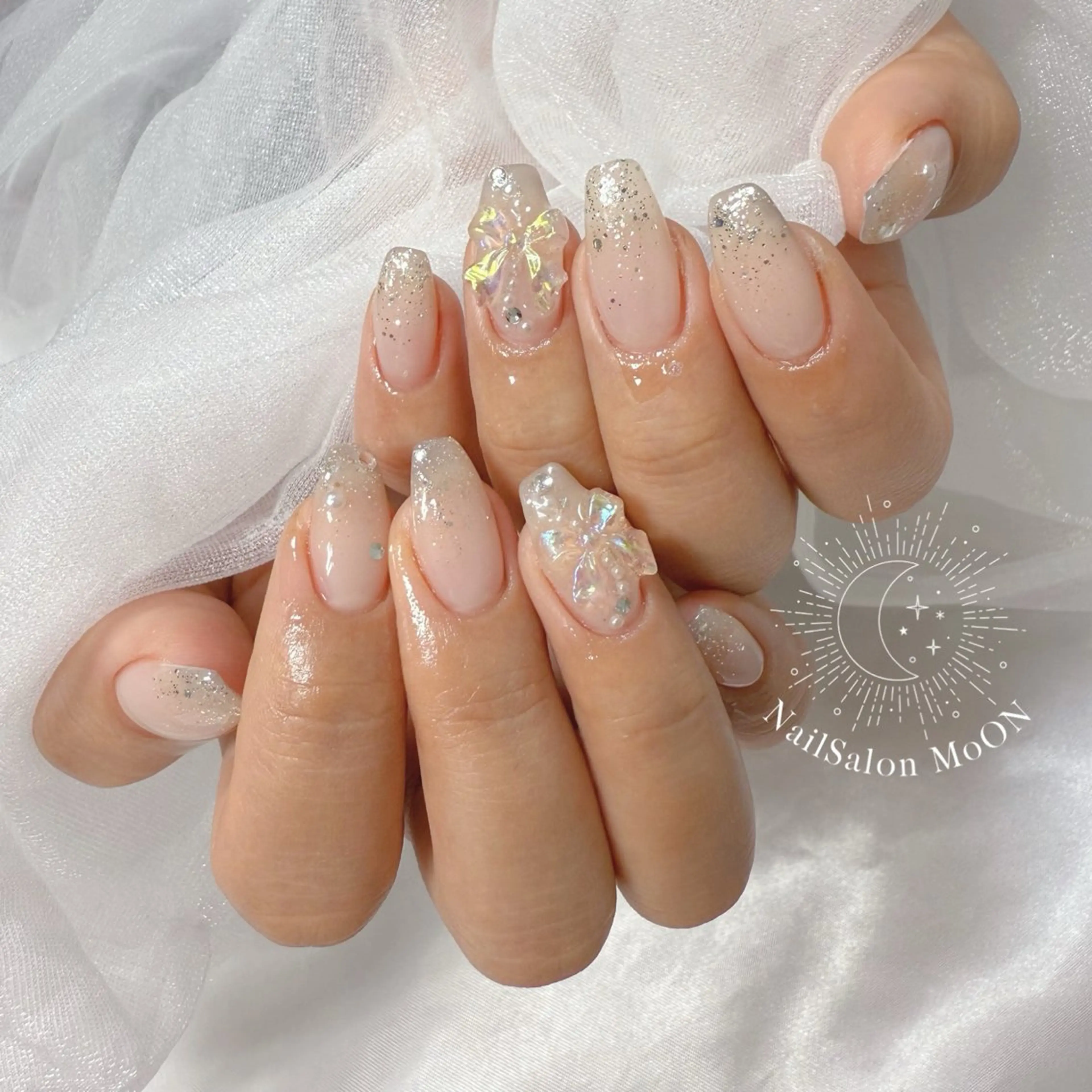 ネイル ラメ(グリッター) ハンドネイル ハンドケア MoON...❤︎ MeGuのネイルデザイン