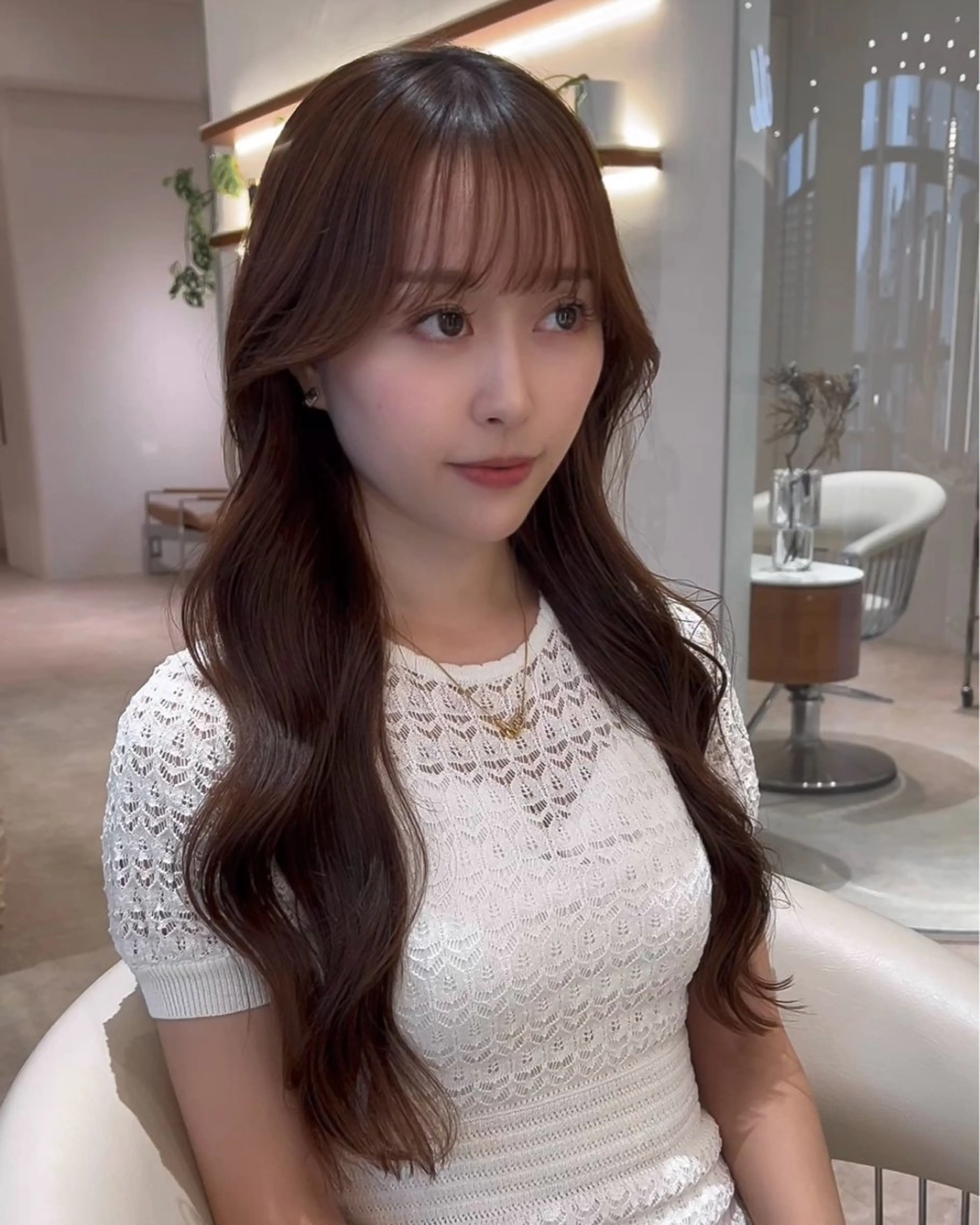 ロング カラー ベージュカラー グレージュ ミルクティーベージュ ミルクティーグレージュ 韓国風ヘア カット ヘアカラー トリートメント ヘアセット 韓国レイヤー🇰🇷 韓国研修◎渋谷カイトのヘアスタイル