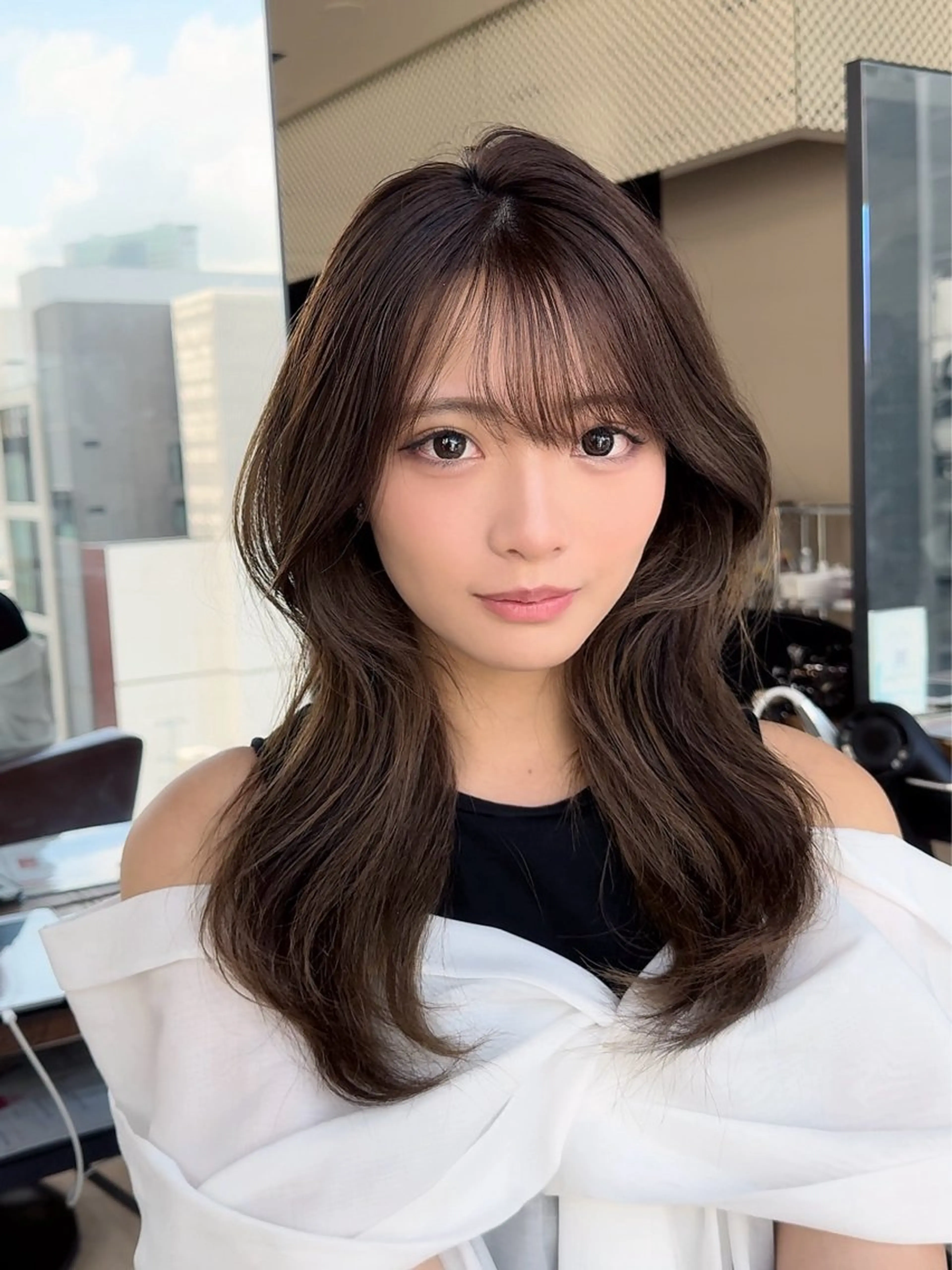 ミディアム カラー ヘアアレンジ カット ヘアカラー トリートメント 最小顔周り&レイヤー 特化/池袋/kokiのヘアスタイル