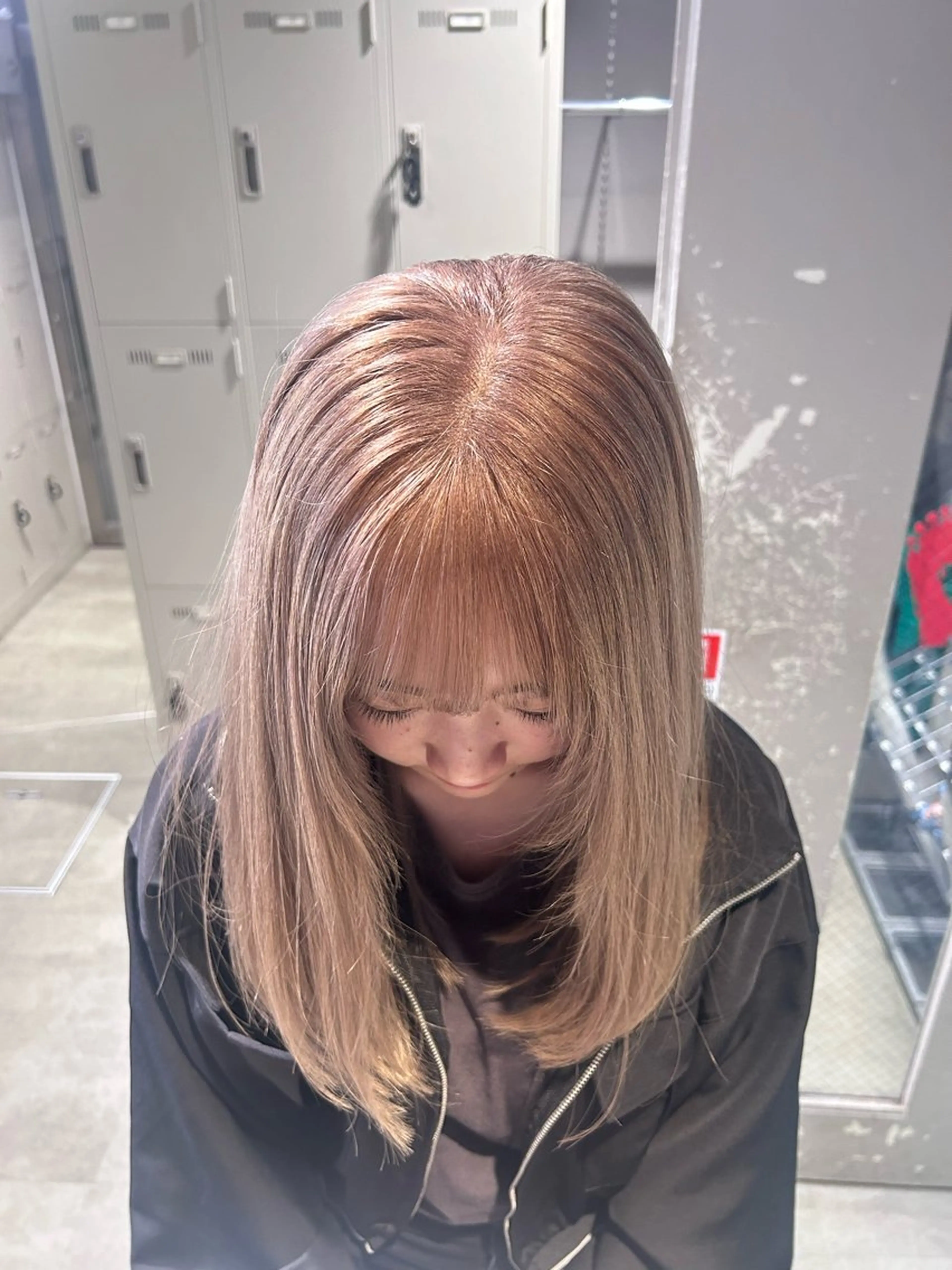 ロング カラー パーマ ヘアアレンジ メンズ キッズ ブリーチなしカラー/ ブラウン/レイヤーのヘアスタイル