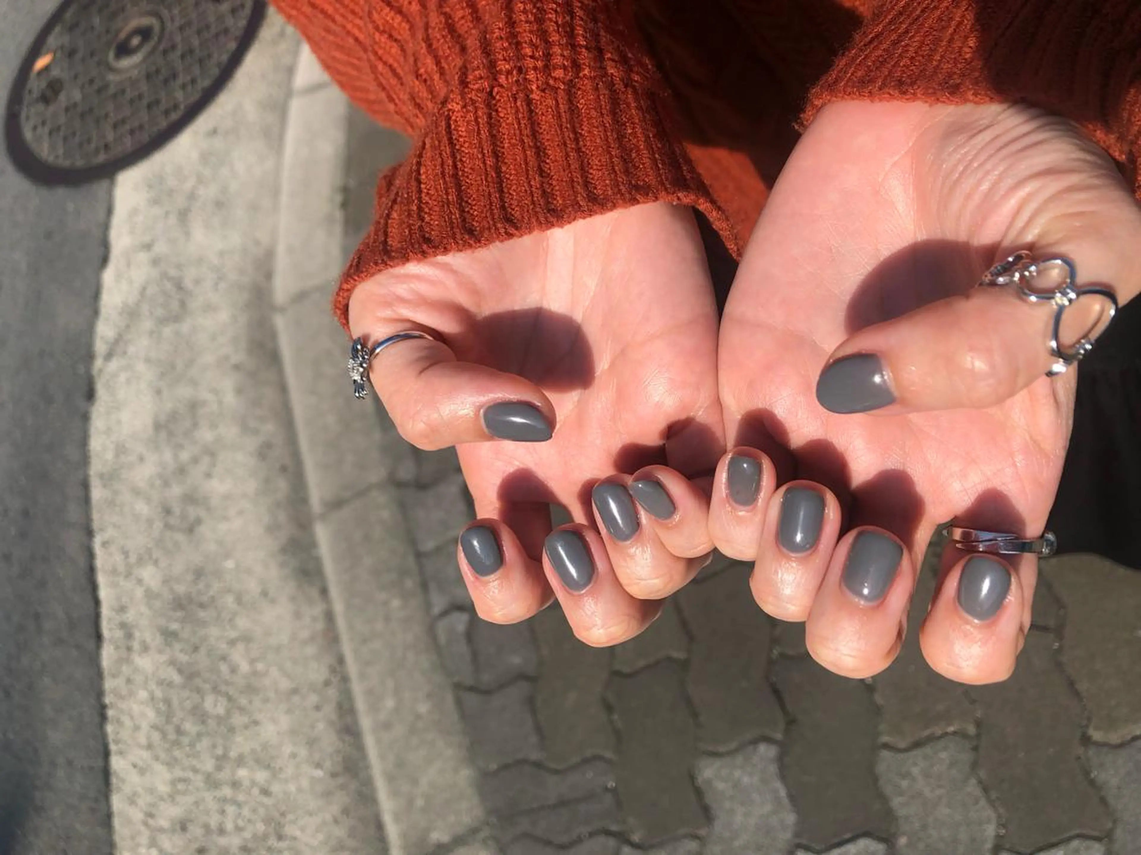 ハンドネイルでワンカラー✳︎の写真