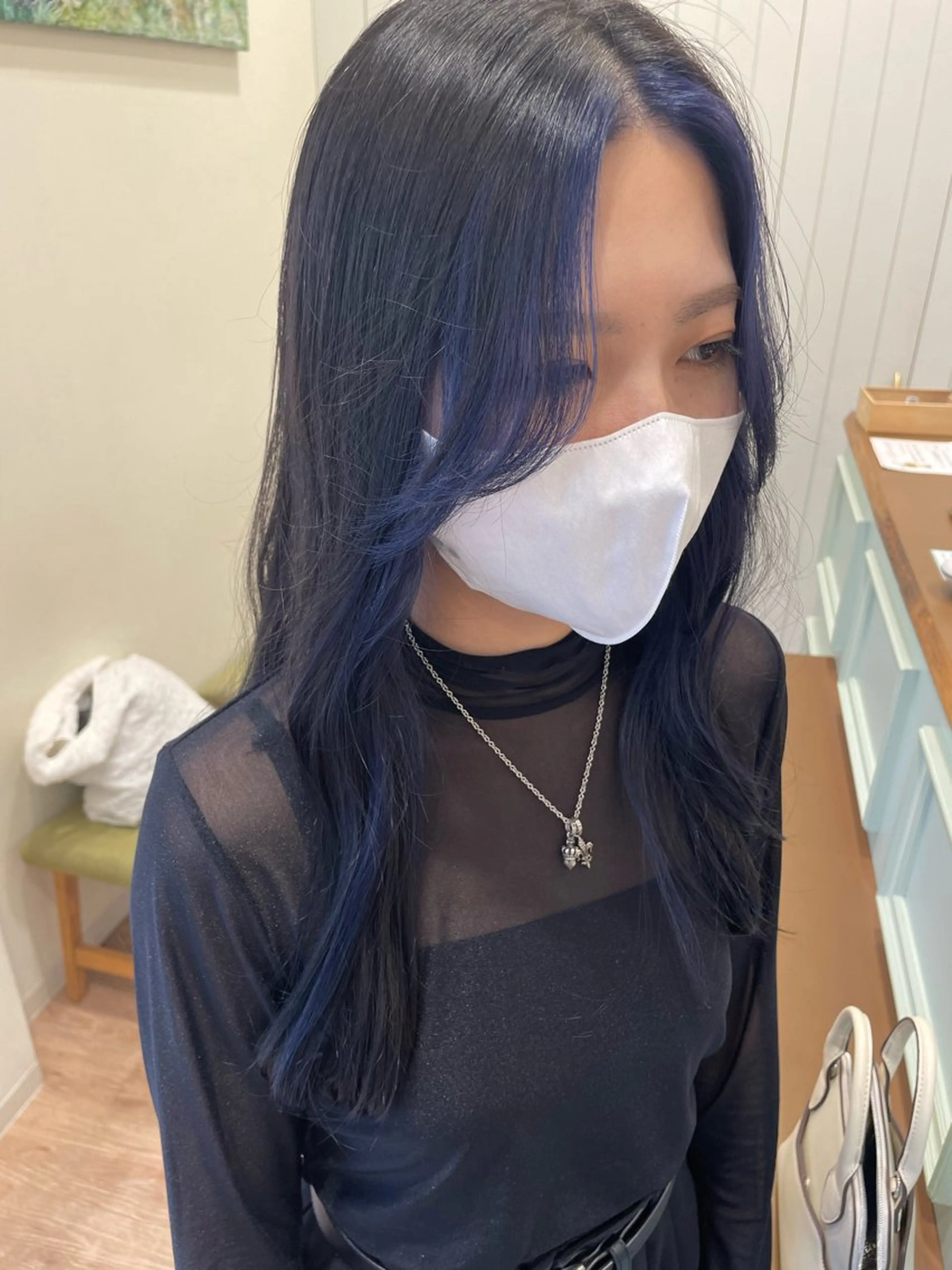 ロング カラー インナーカラー ロング メンズカット/ ブリーチ/かほのヘアスタイル