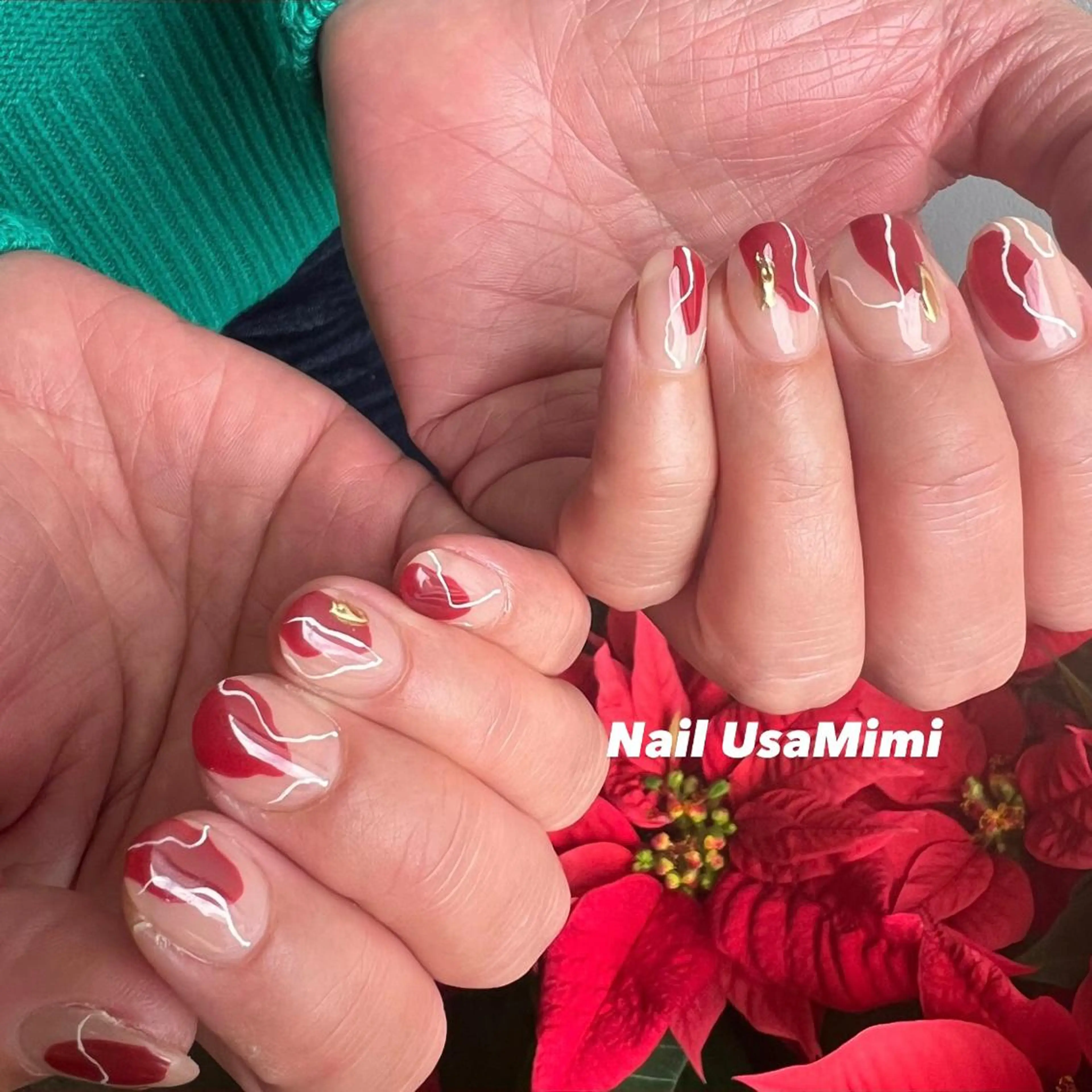 ネイル 成人式 フットネイル ジェルネイル マグネットネイル 持ち込み 本町ネイルNail UsaMimiのネイルデザイン