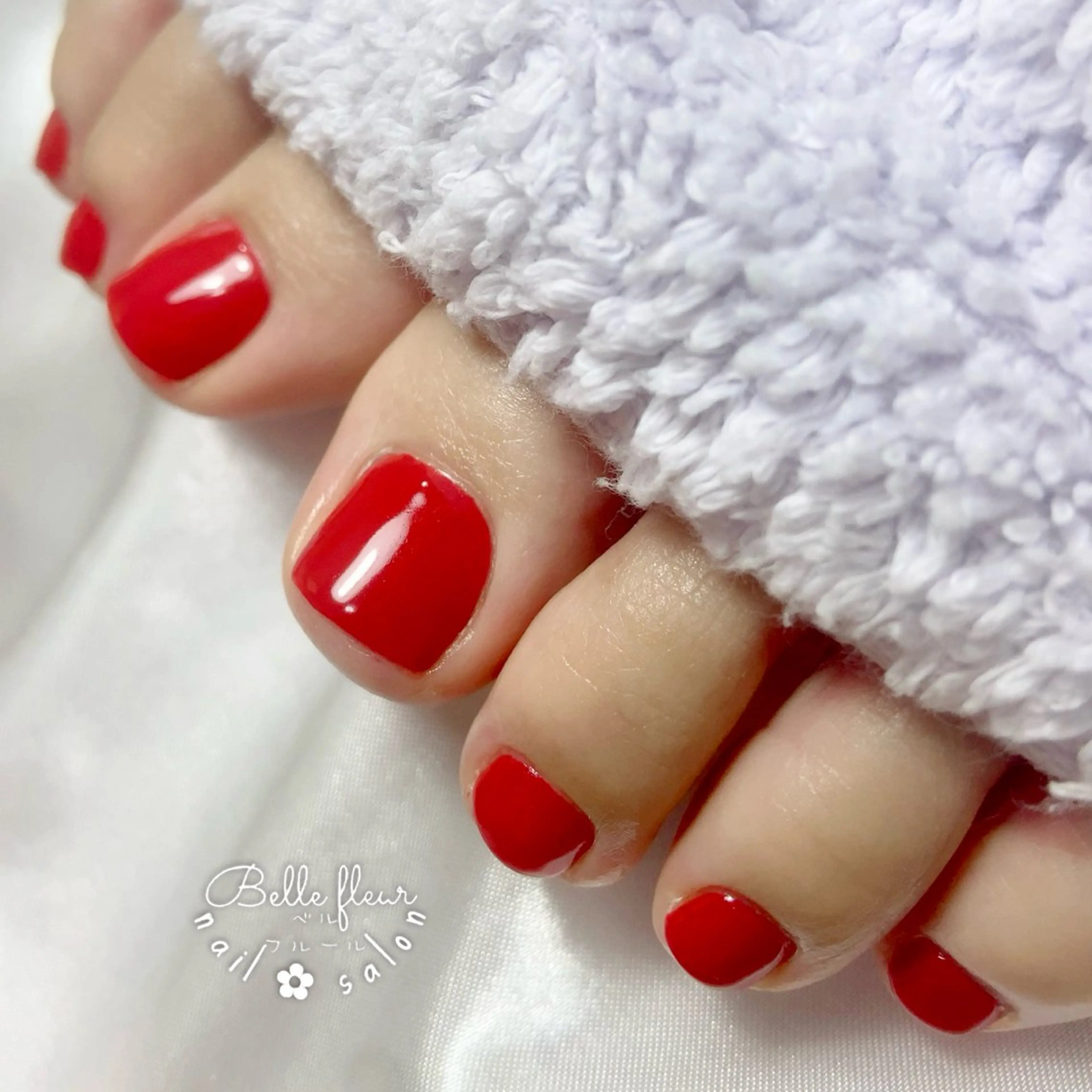 ネイル フットネイル グリーン ワンカラーネイル ﾈｲﾙｻﾛﾝ Bellefleurのネイルデザイン