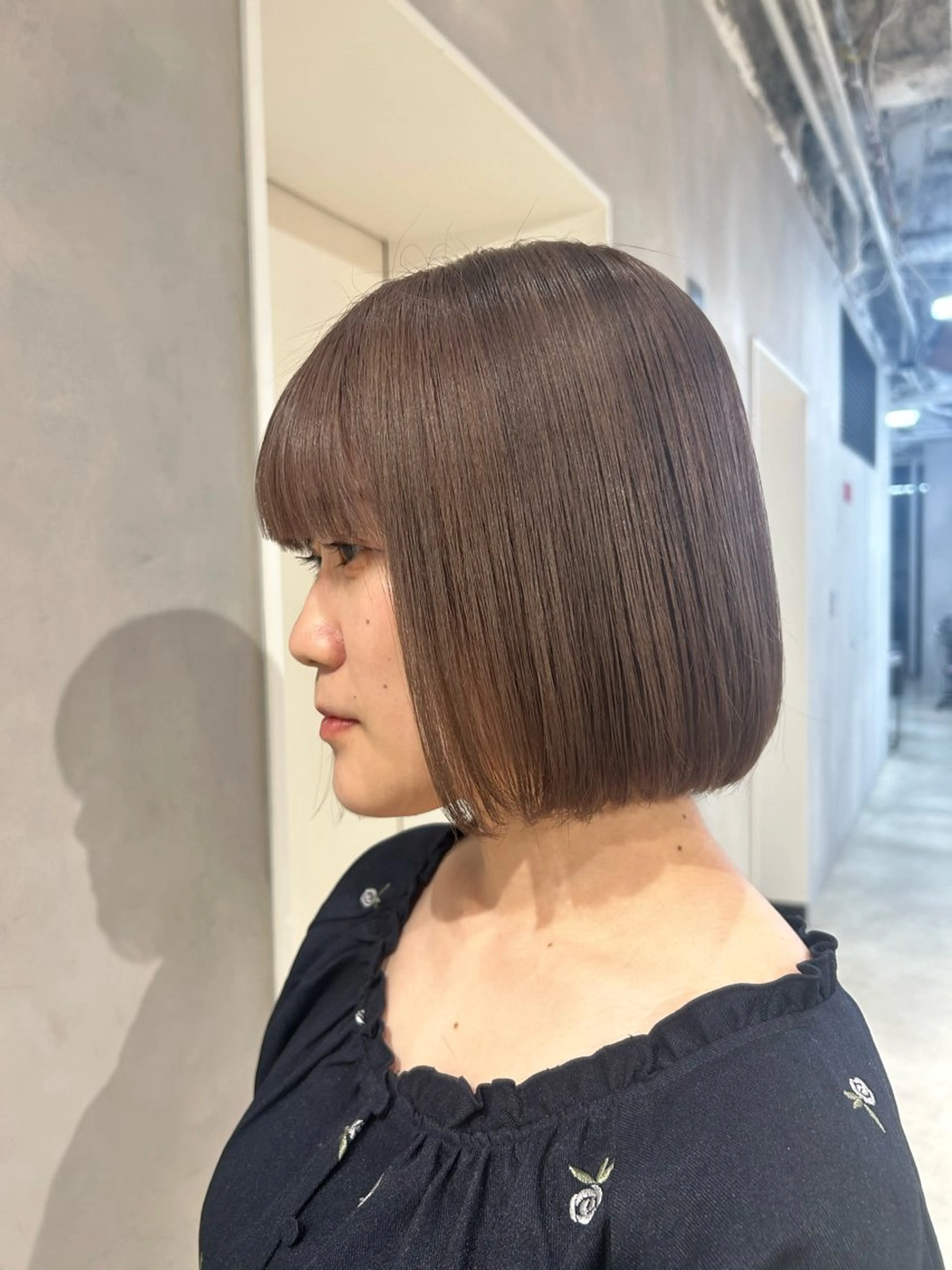 ショート ボブレイヤー ケアカラー ボブ レイヤーカット カット ヘアカラー ピンク/ベージュ /似合わせ/田島百華のヘアスタイル