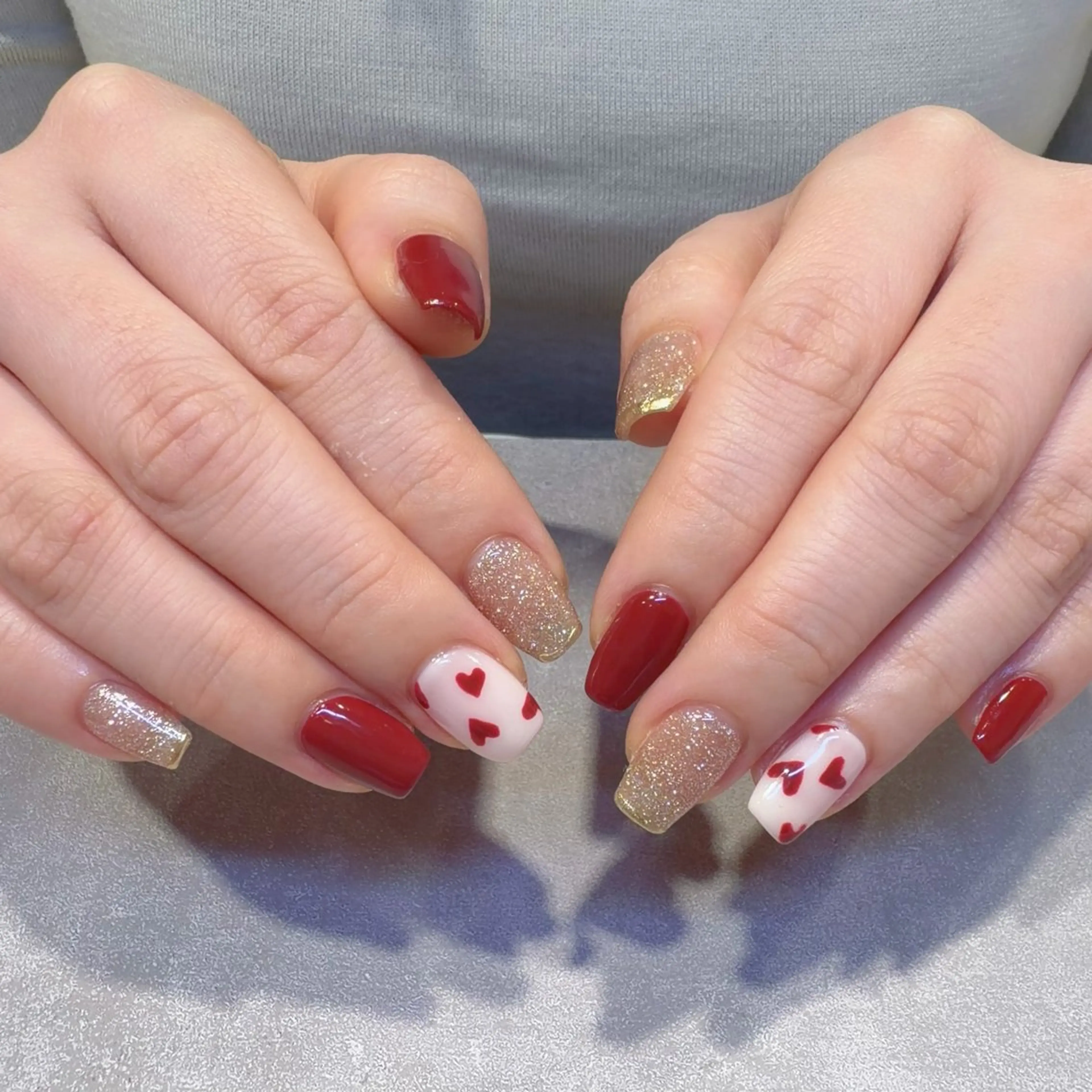 ネイル バレンタイン ハンドネイル 小野澤 紗智のネイルデザイン