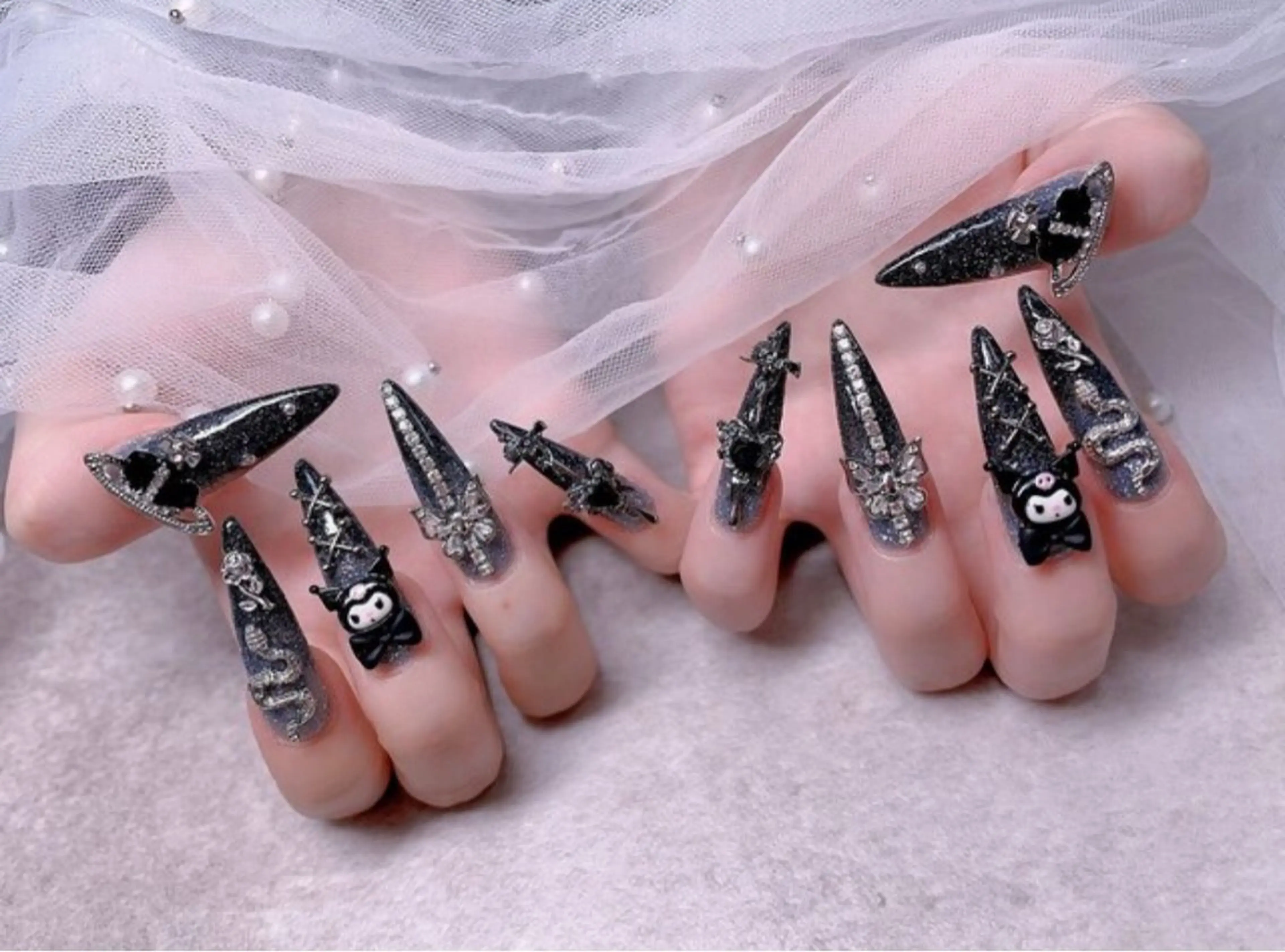 ネイル オーロラネイル 長さ出し フットネイル 韓国ネイル ラメ(グリッター) ハンドネイル Belle nail salon 新小岩のネイルデザイン