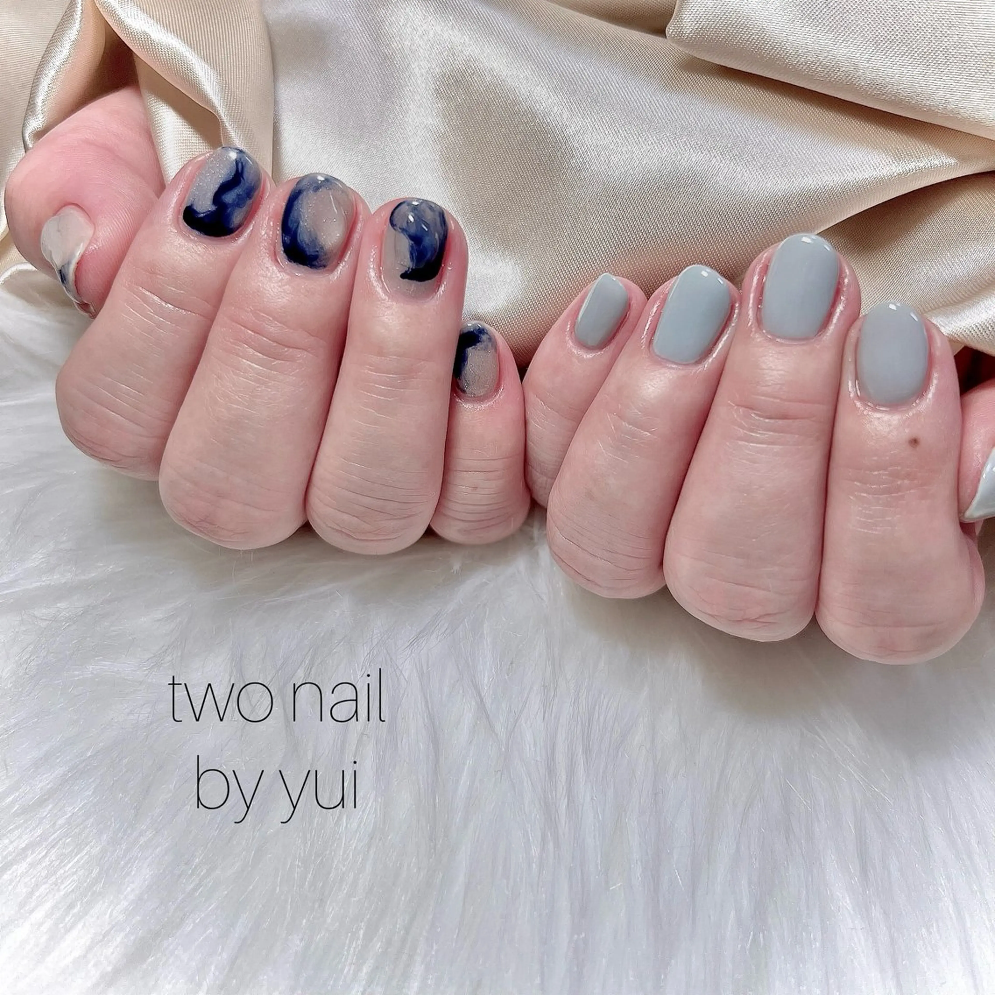 ネイル ネイルチップ ホワイト ハンドネイル two nailのネイルデザイン