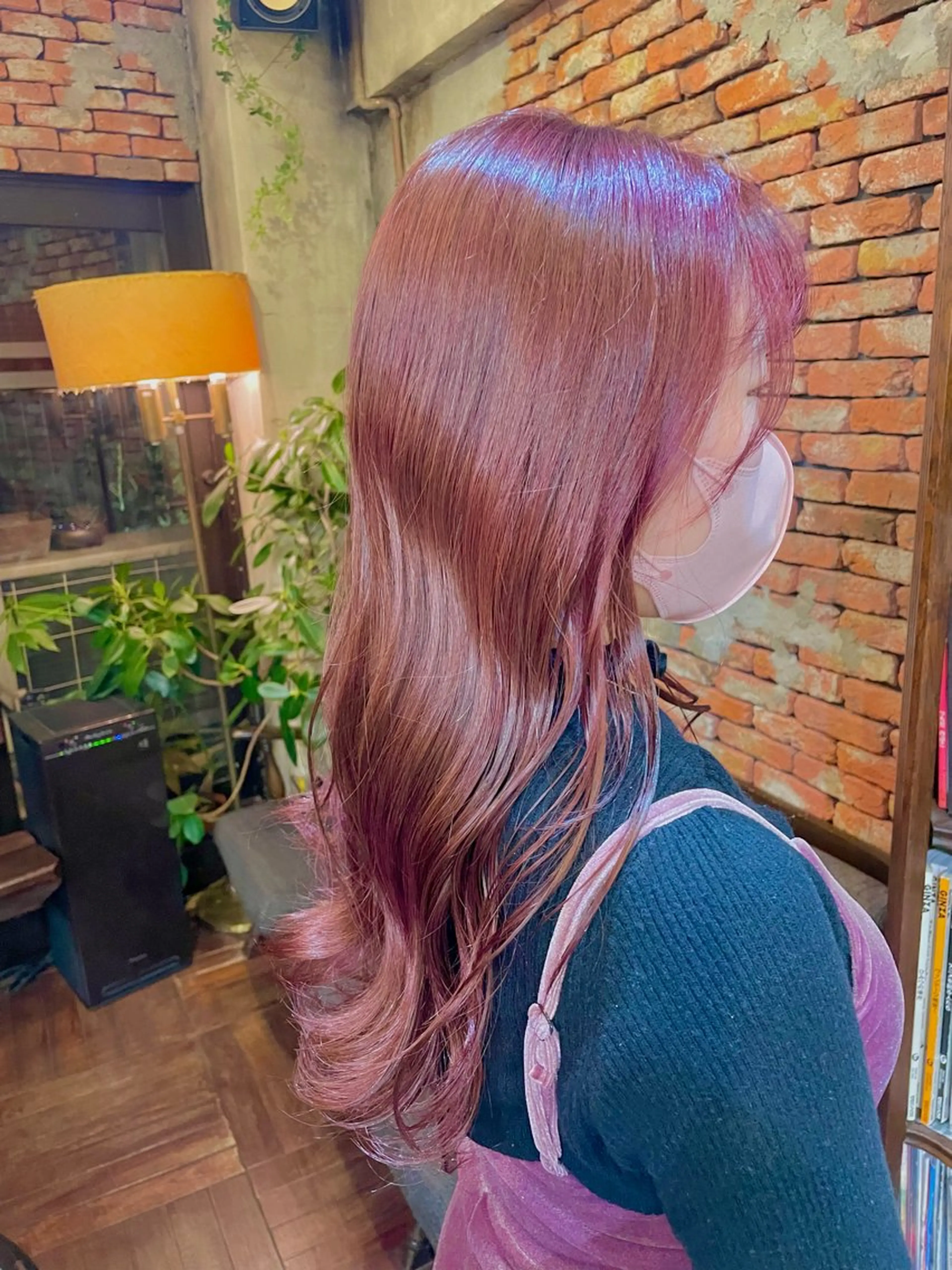 ロング カラー ベージュカラー ピンクカラー 片野 心愛のヘアスタイル