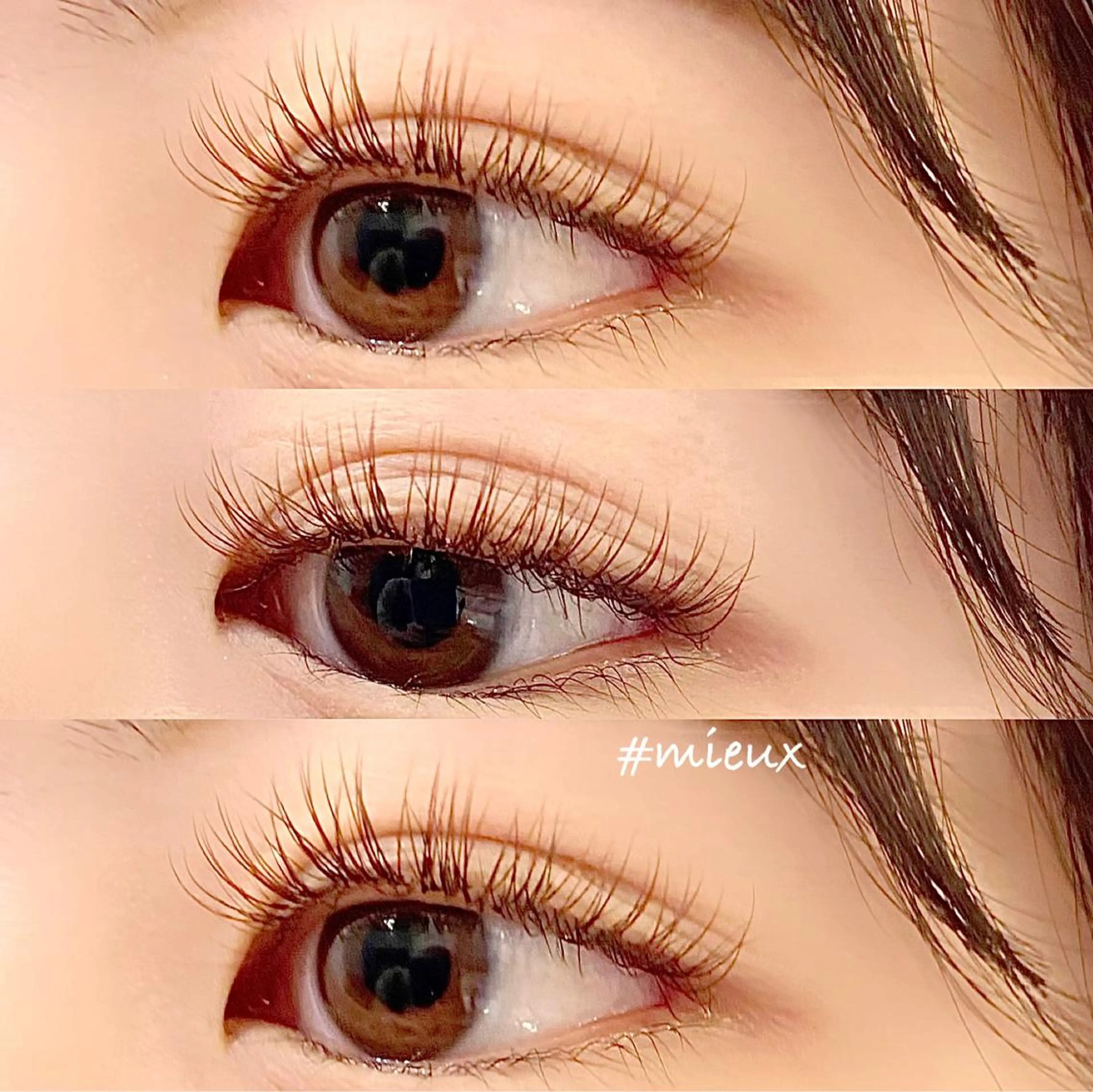 マツエク・マツパ Cカール カラーマツエク フラットラッシュ ナチュラル マツエク mieux _パリエク♡LED♡のマツエク・マツパデザイン