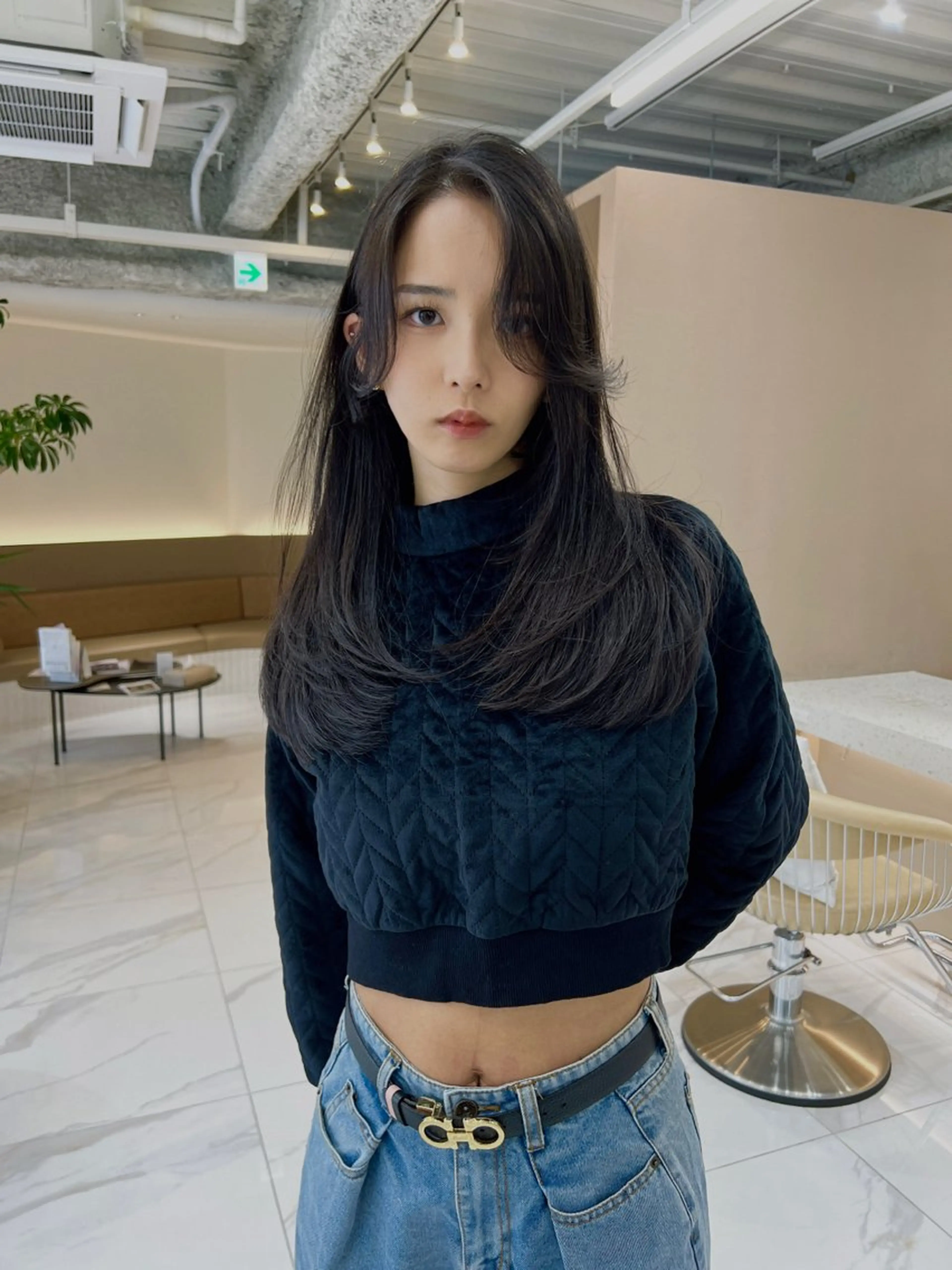 ロング カット 縮毛矯正 トリートメント 透明感カラー/ 髪質改善/松沢州途のヘアスタイル