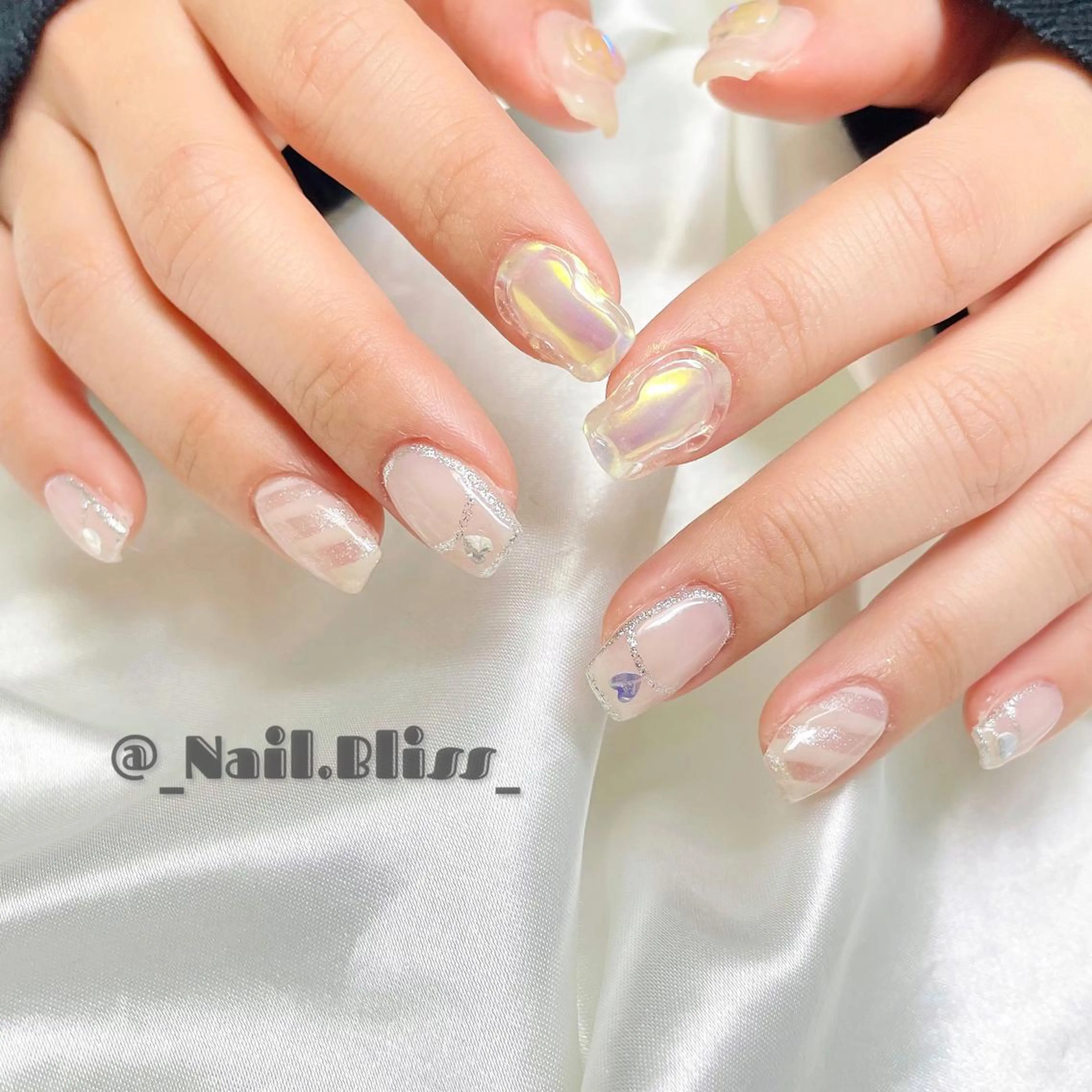 ネイル ホワイト ハンドネイル NAIL BLISSのネイルデザイン