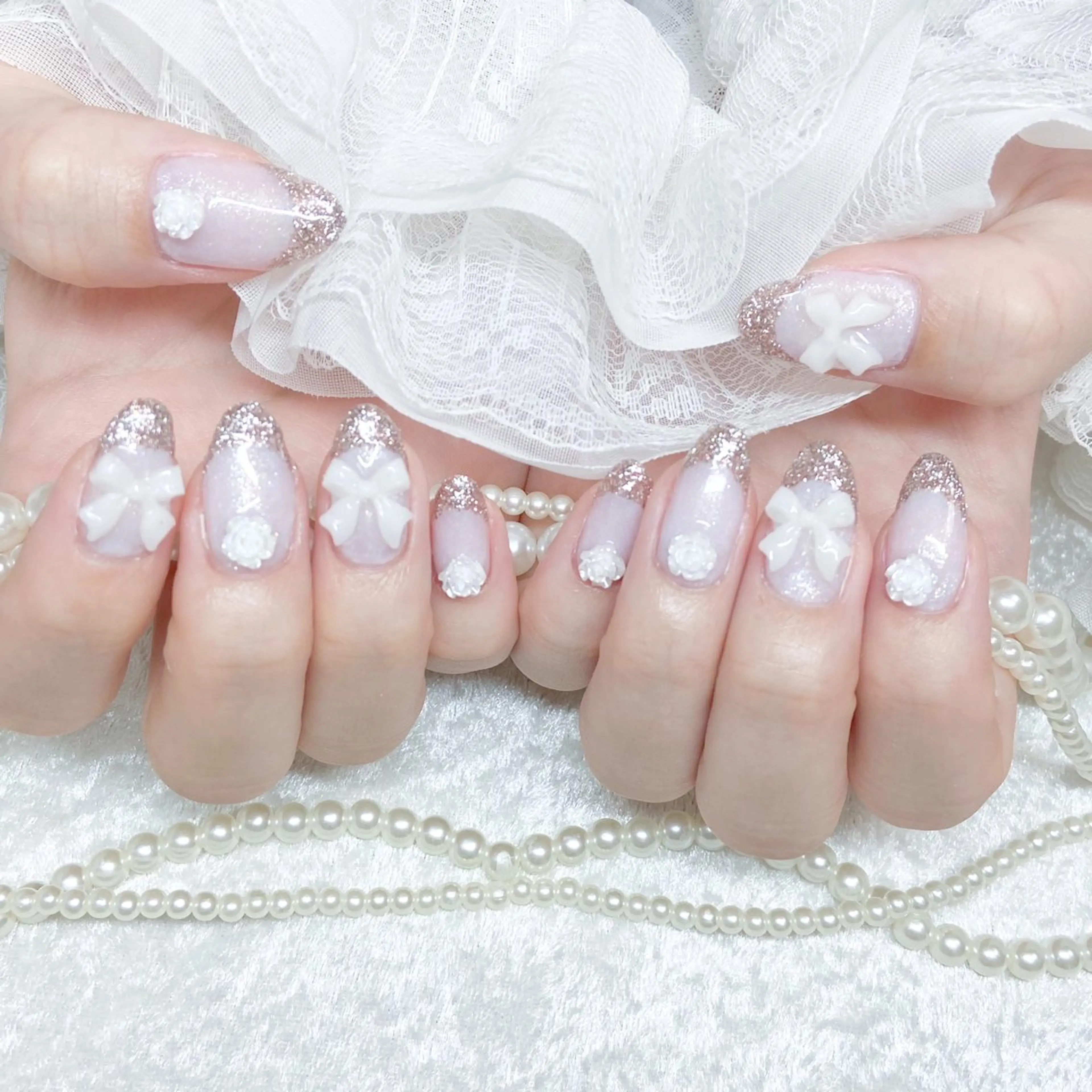 ネイル アートネイル 長さ出し フットネイル フレンチネイル 韓国ネイル ハンドネイル Kanako 💫のネイルデザイン