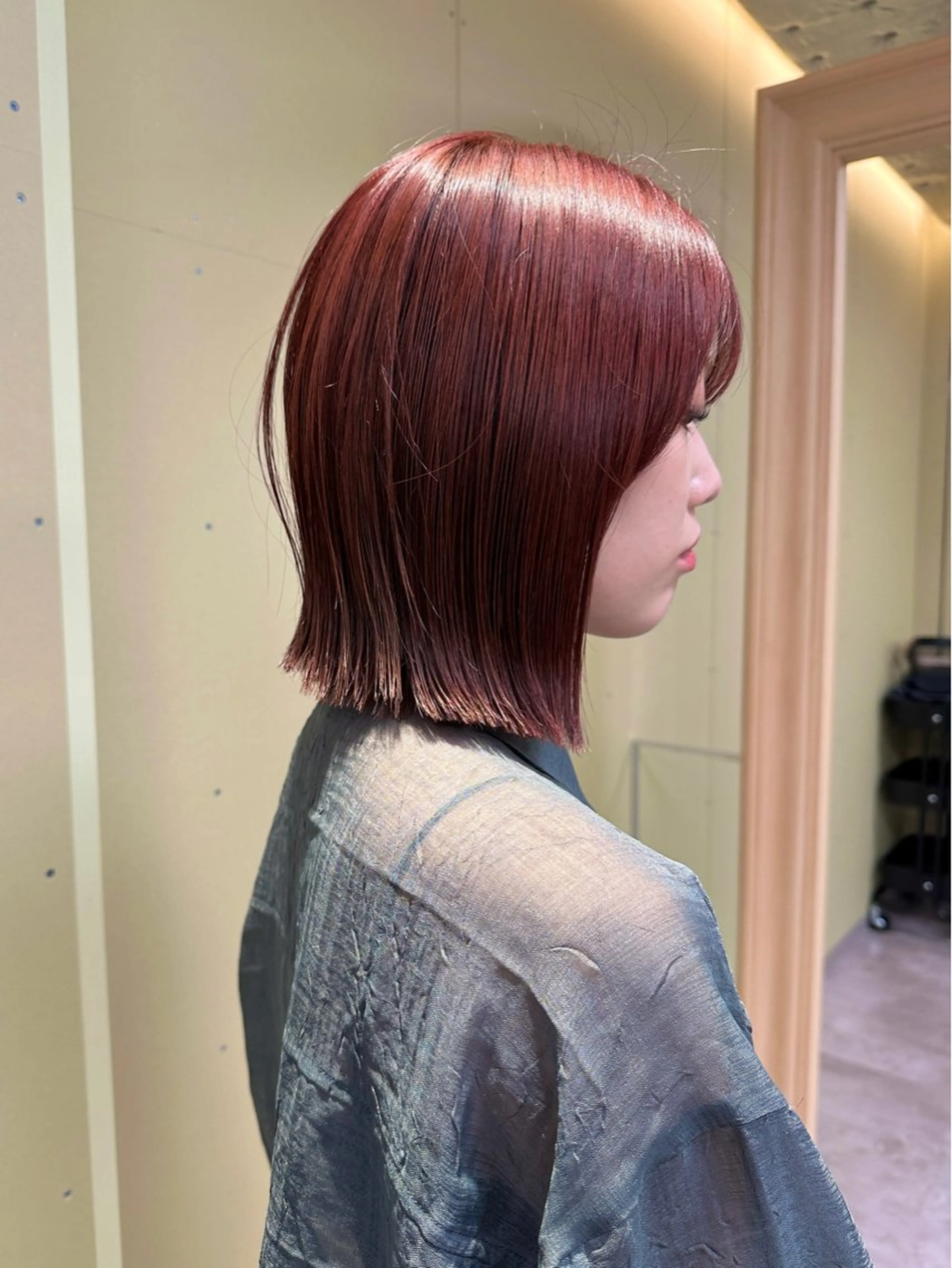 セミロング カット ヘアカラー ボブ/ぱつっとボブ/ 谷口 海星のヘアスタイル